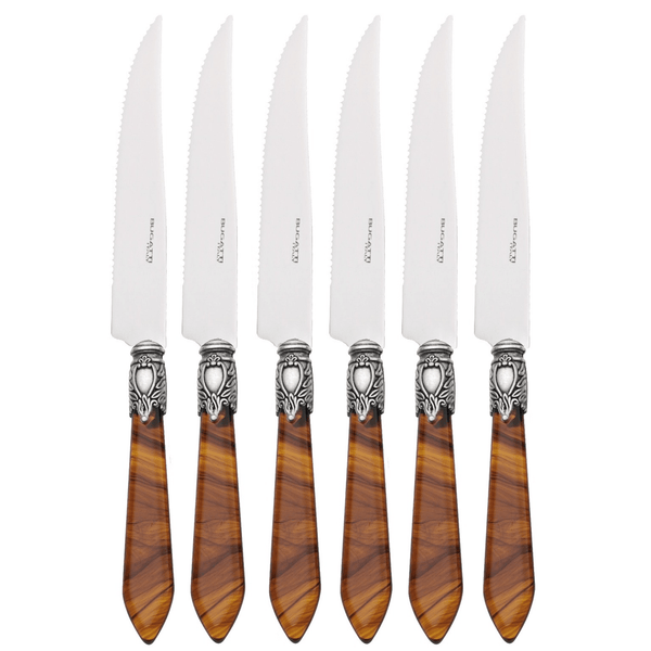 Oxford Antique 6 piece Steak knife set - Tortoise Shell