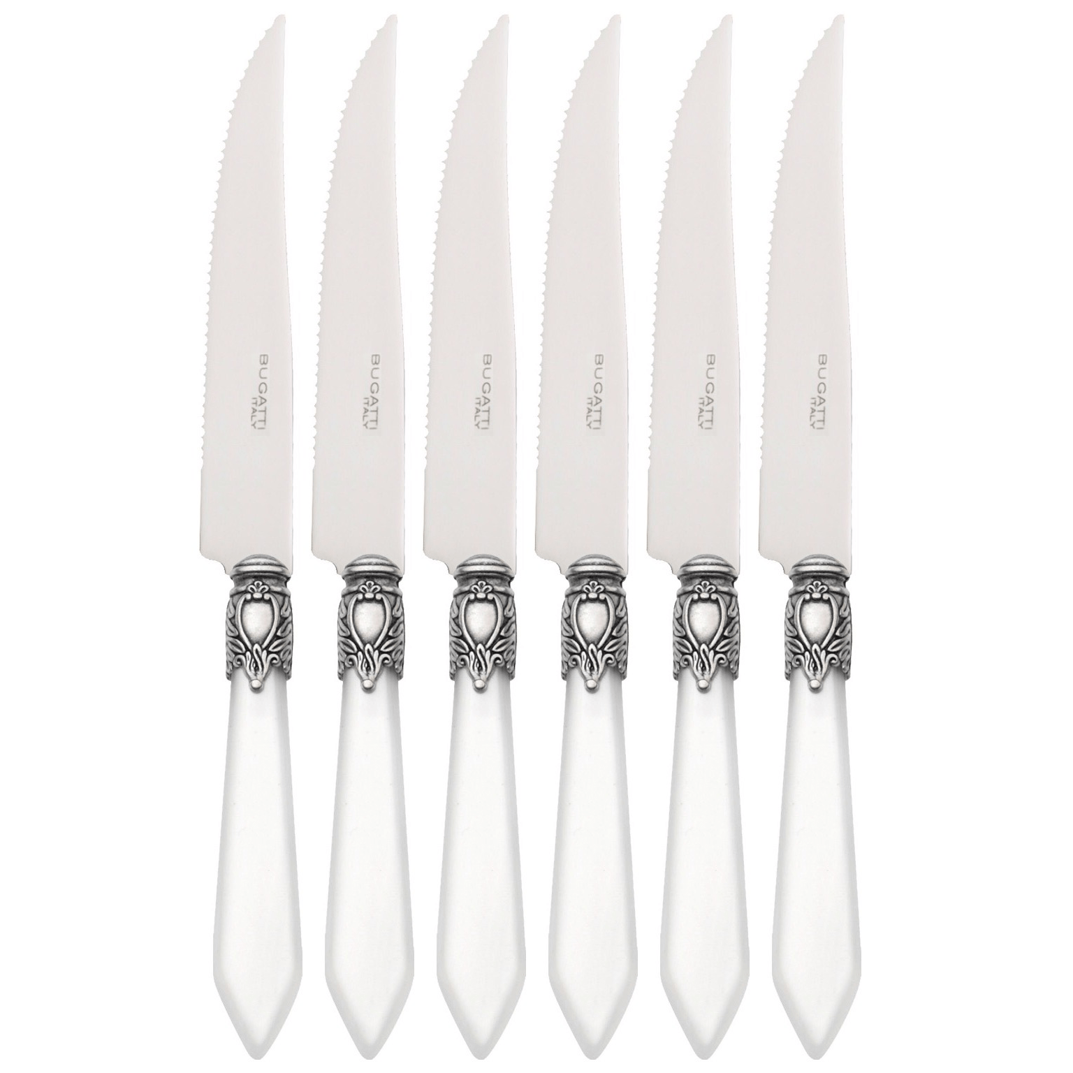 Oxford Antique 6 Piece Steak knife Set - WHITE-Casa Bugatti USA