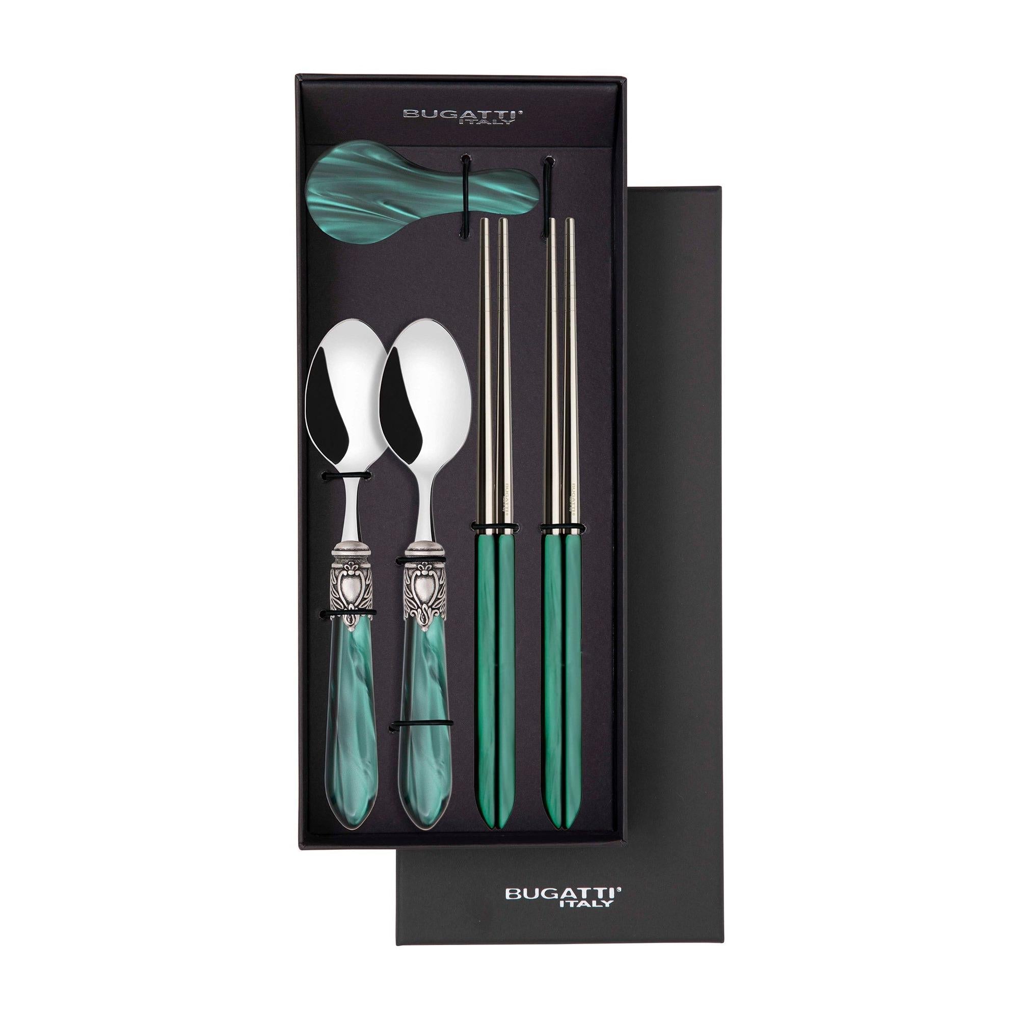 Oxford Antique Chopsticks Set for 2 - Emerald Green