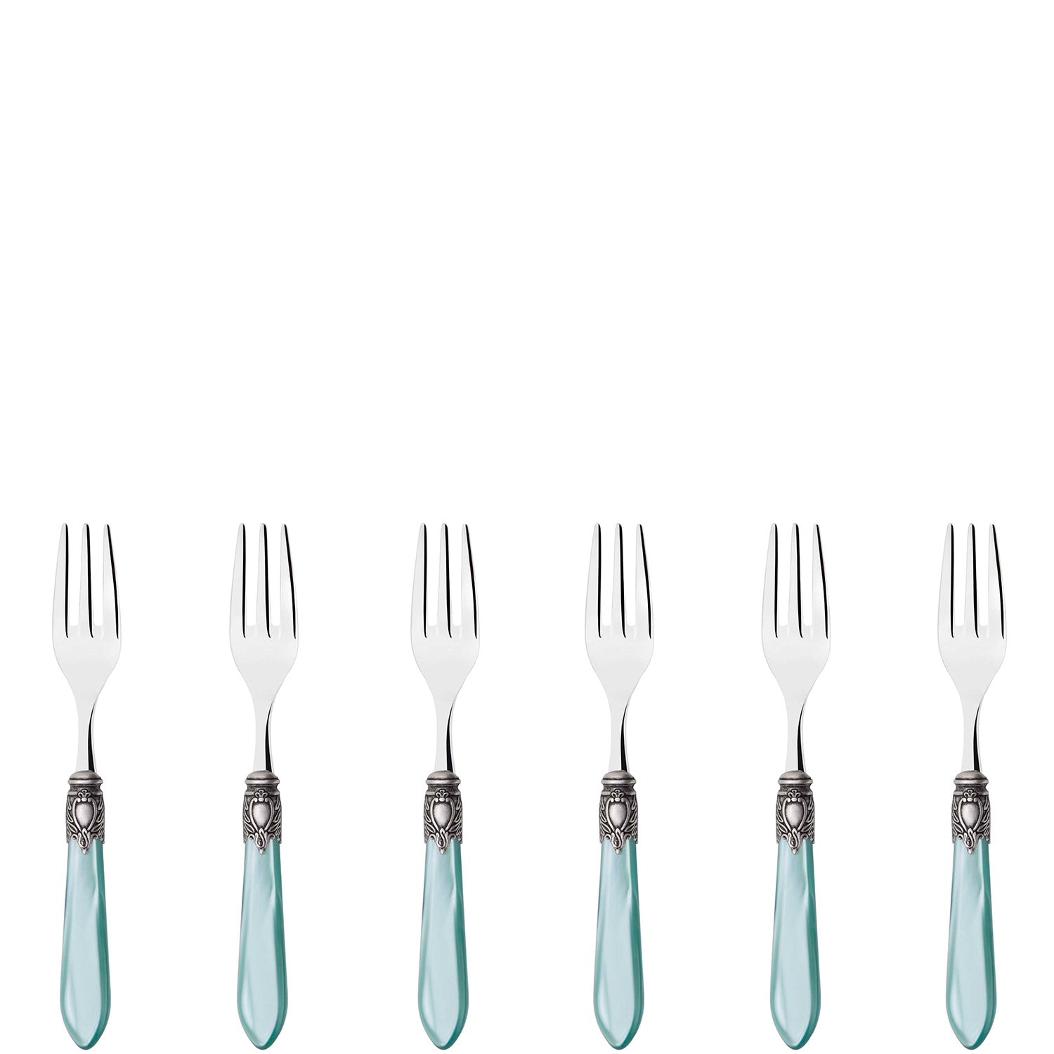 Oxford Antique Cocktail / Cake Forks Set Aqua