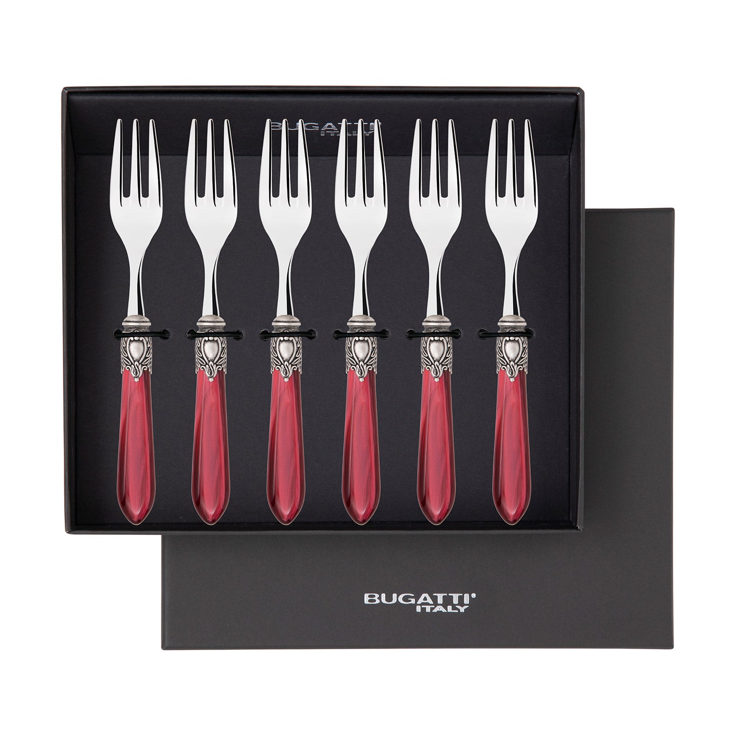 Oxford Antique Cocktail / Cake Forks Set Burgundy