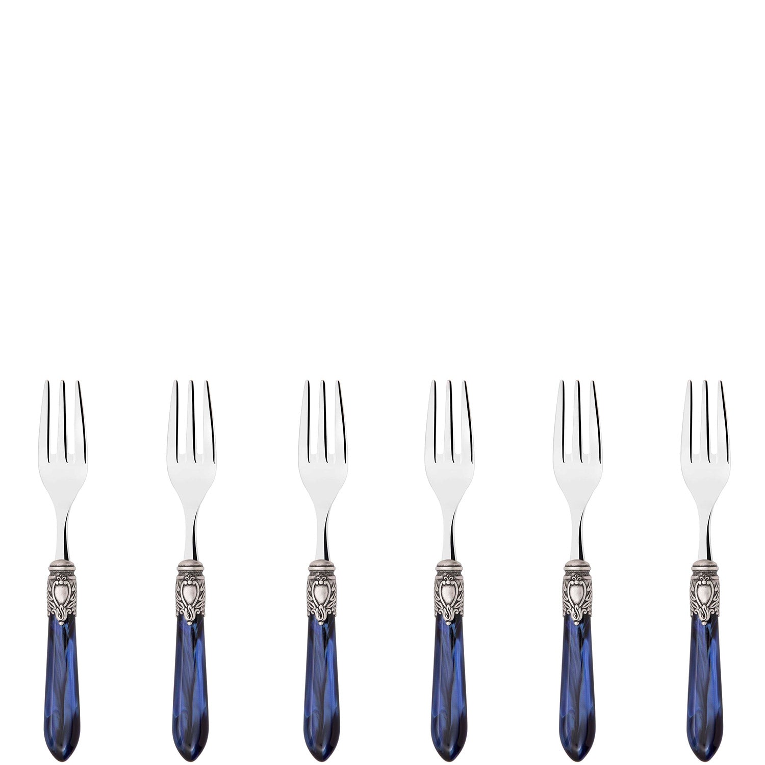 Oxford Antique 6 Piece Cocktail Fork Set Royal Blue