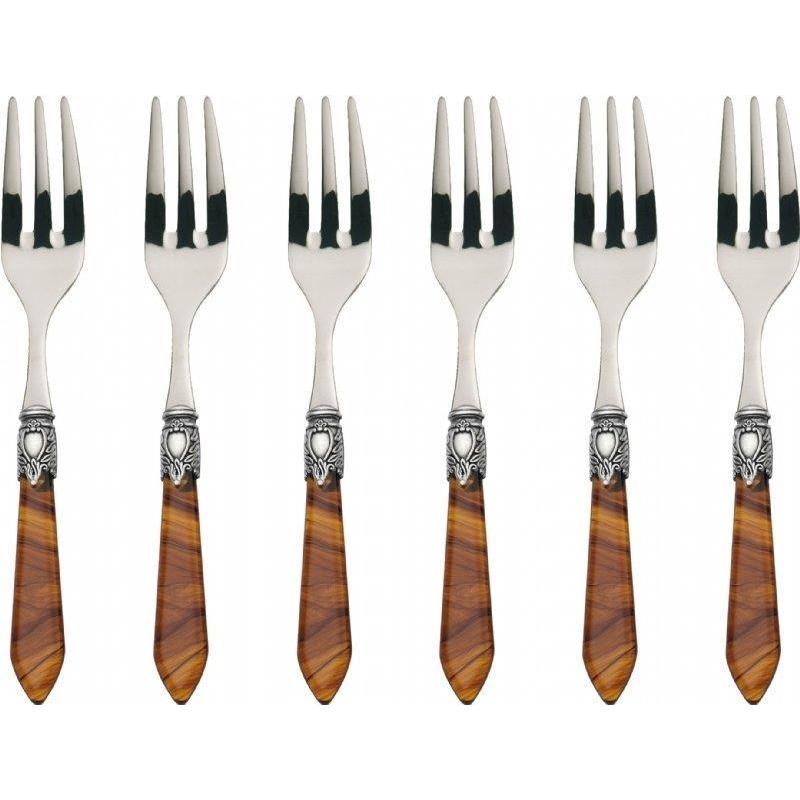 Oxford Antique 6 Piece Cocktail Fork Set Tortoise Shell-Casa Bugatti USA