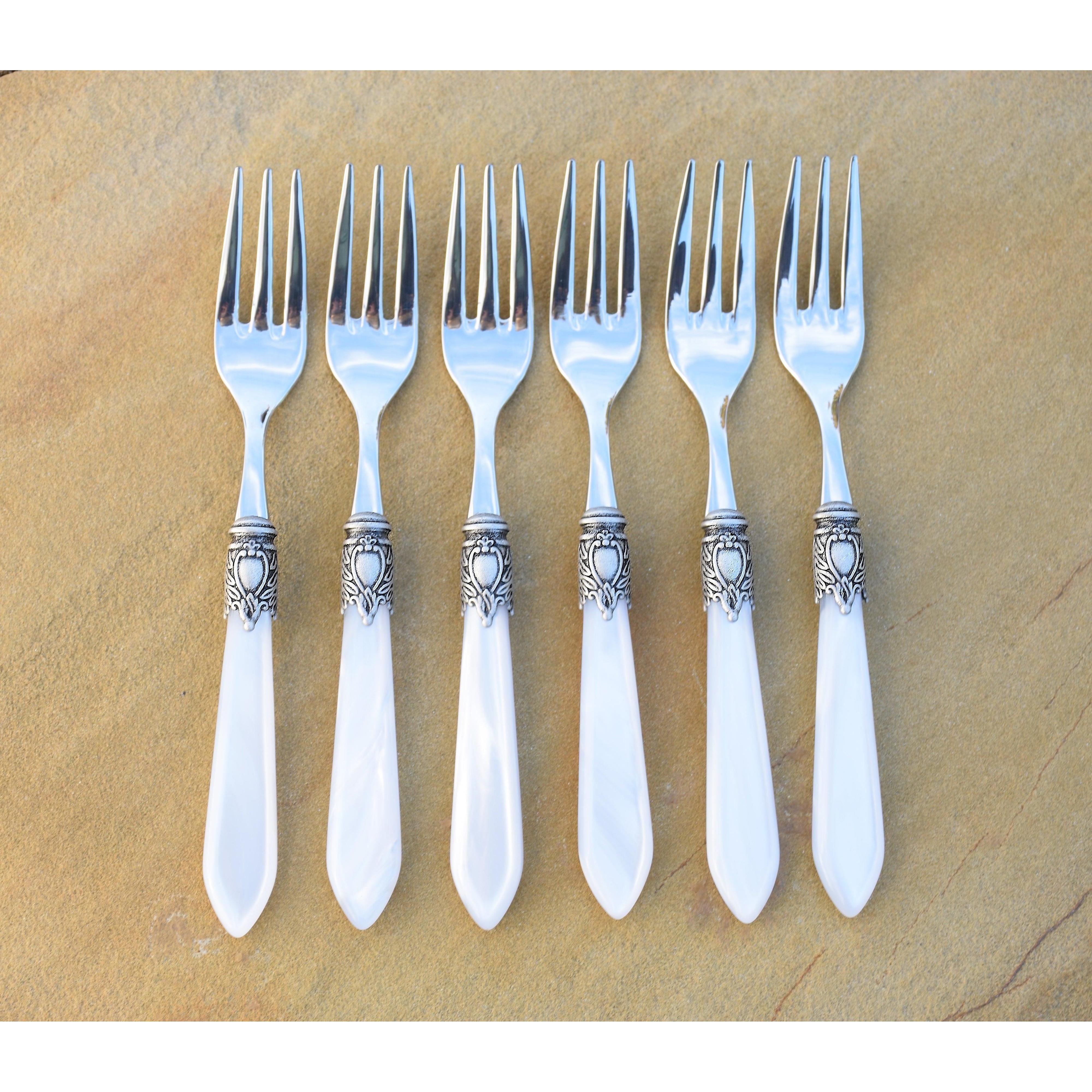 Oxford Antique 6 Piece Cocktail Fork Set White