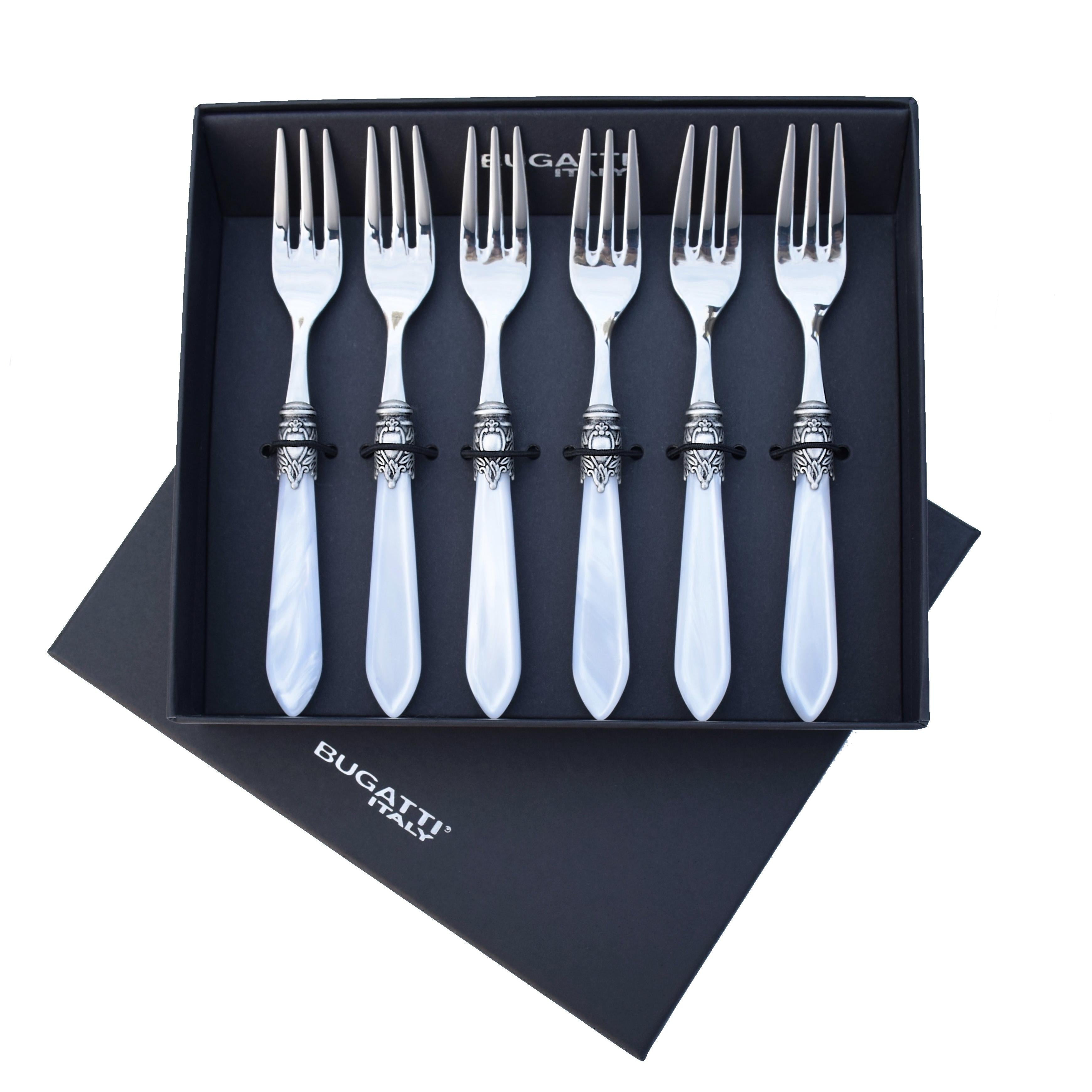 Oxford Antique 6 Piece Cocktail Fork Set White