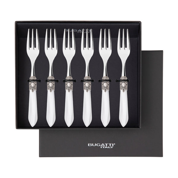Oxford Antique Cocktail / Cake Fork Set -  White