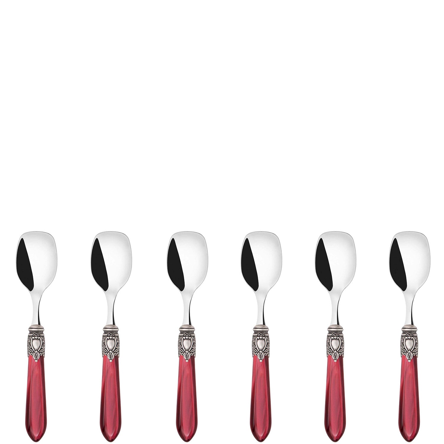 Oxford Antique Ice Cream Spoons Set  Burgundy