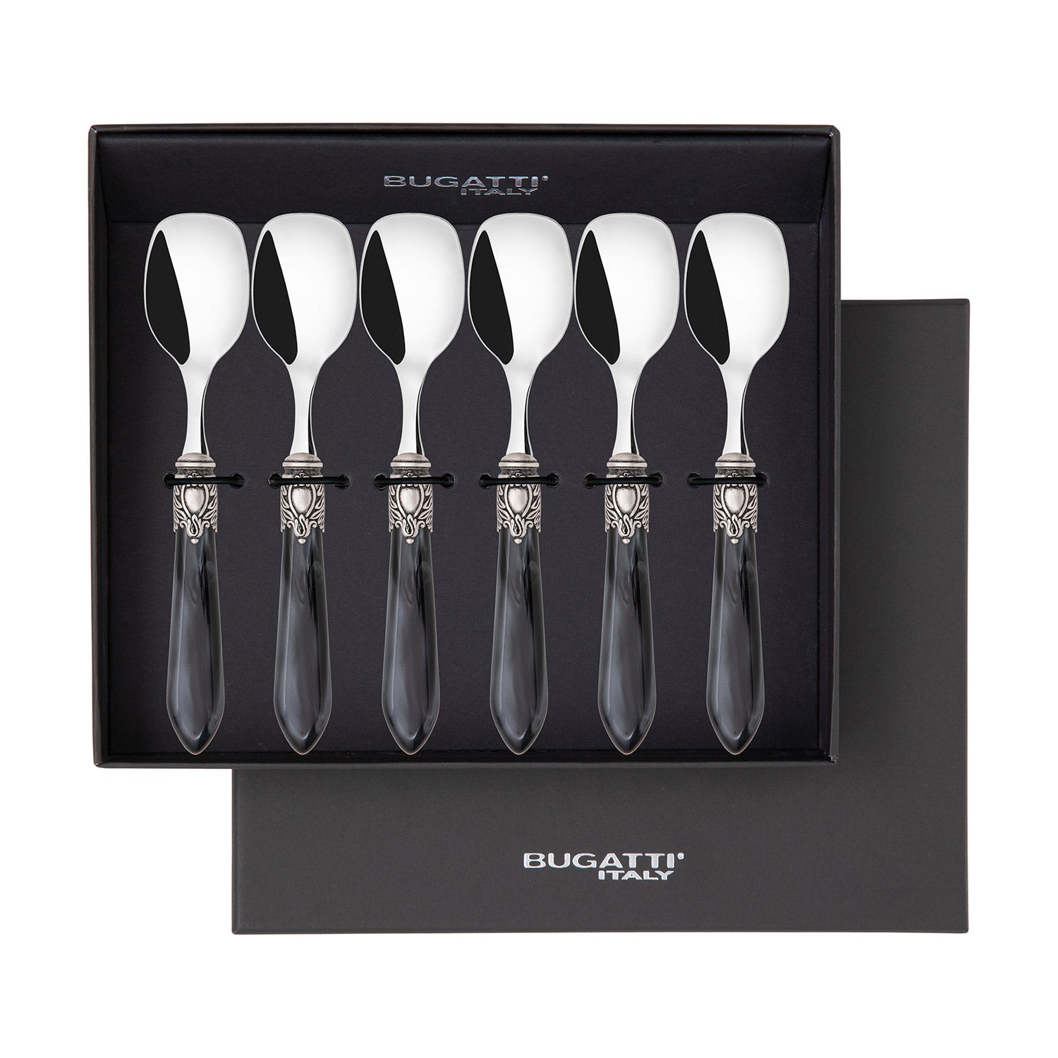 Oxford Antique Ice Cream Spoons Set  Charcoal