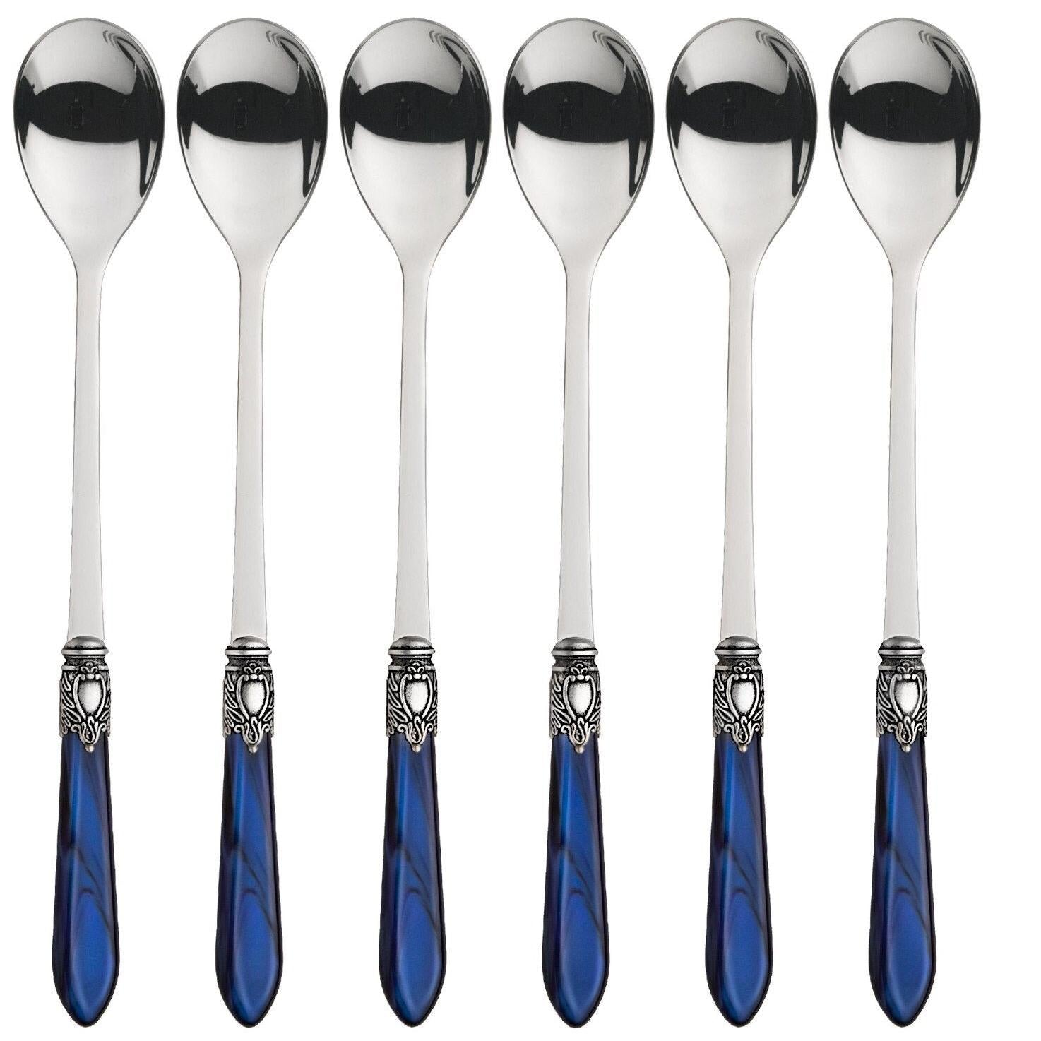 Oxford Antique Ice Tea / Cocktail Spoon Set Royal Blue-Casa Bugatti USA