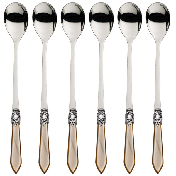 Oxford Antique Ice Tea / Cocktail Spoon Set Taupe /Onyx