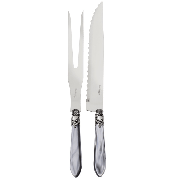 Oxford Antique 2 Piece Carving Set Grey-Casa Bugatti USA
