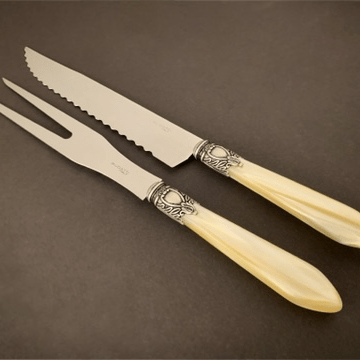 Oxford Antique 2 Piece Carving Set Ivory-Casa Bugatti USA