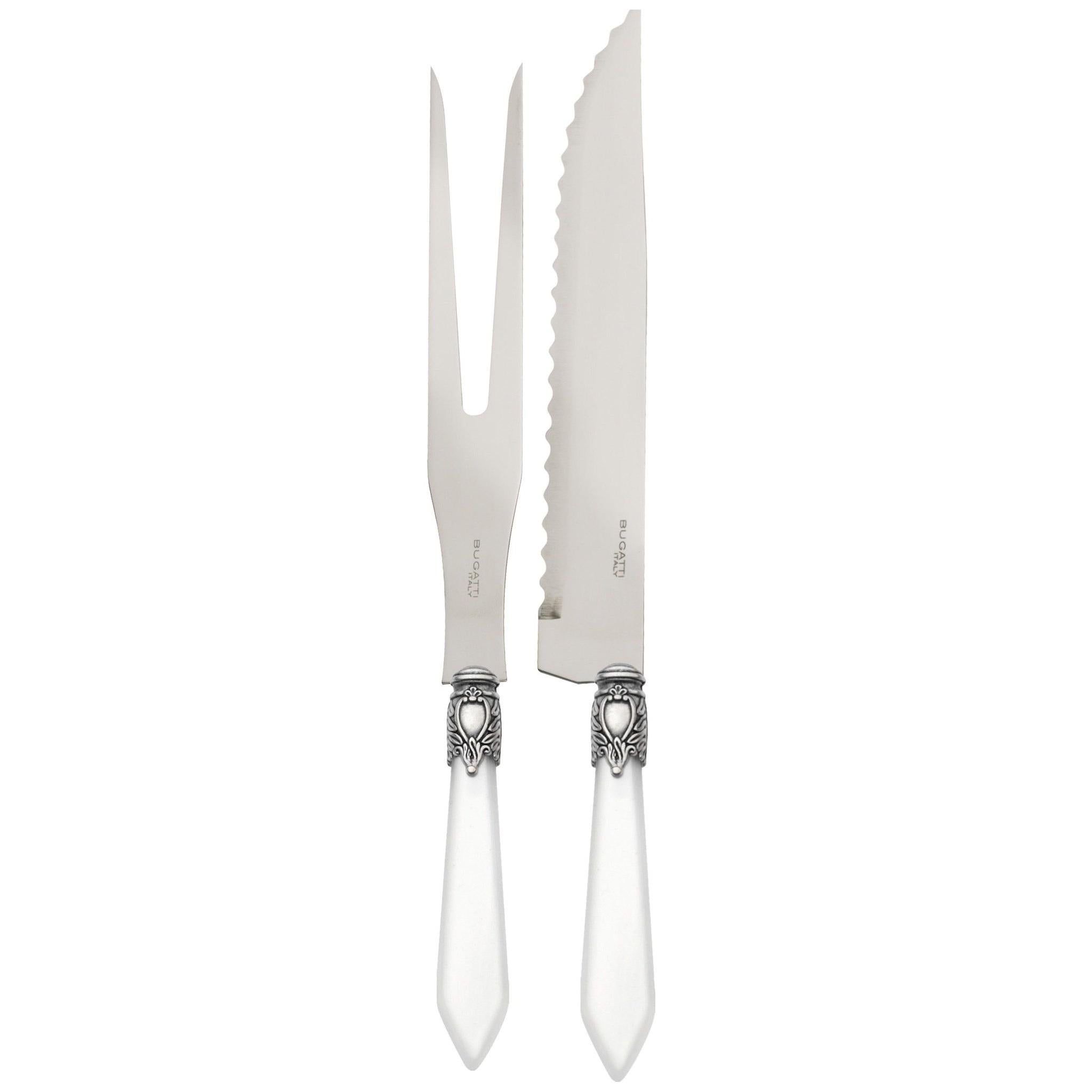 Oxford Antique 2 Piece Carving Set White-Casa Bugatti USA