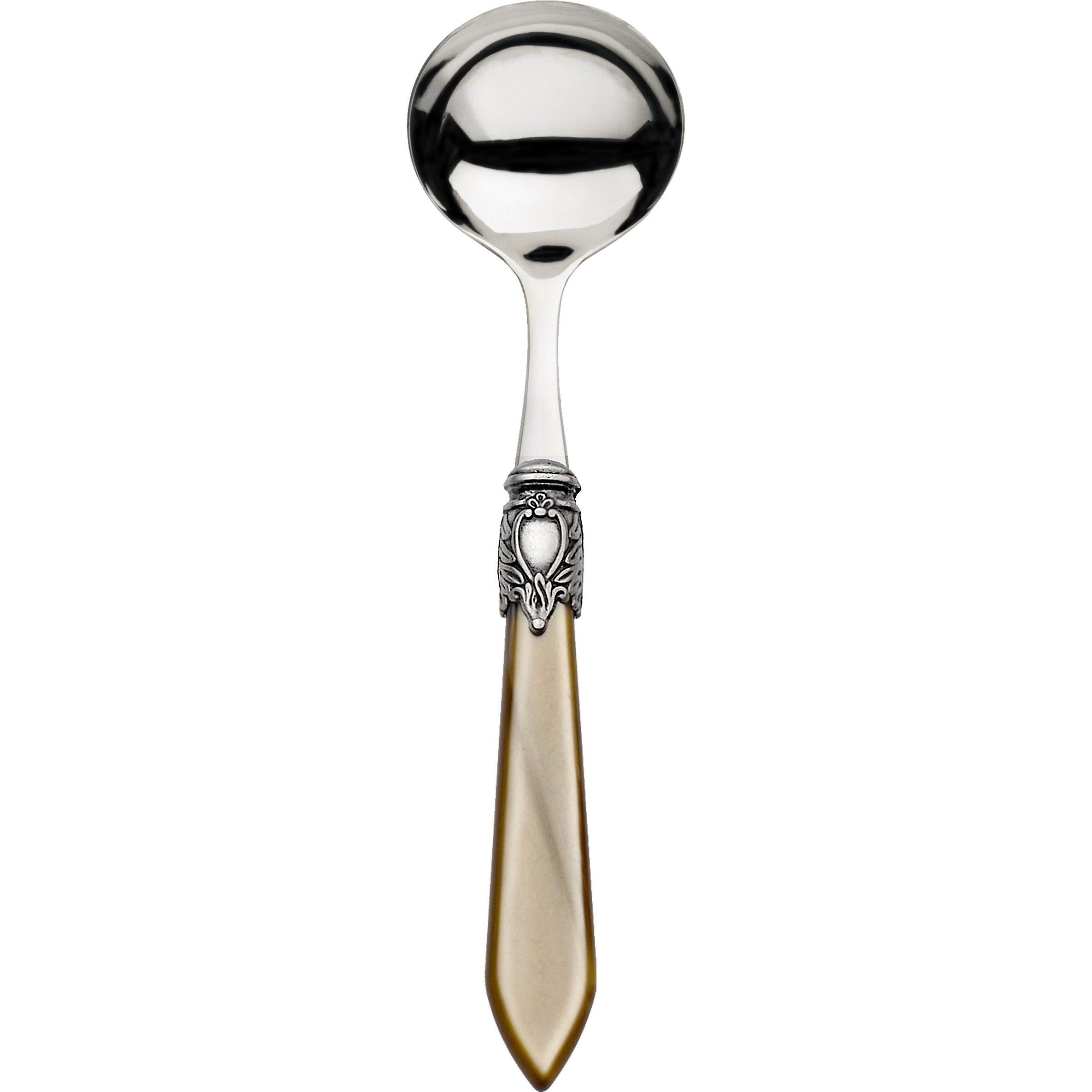 Oxford Antique Sauce Spoon Taupe /Onyx-Casa Bugatti USA