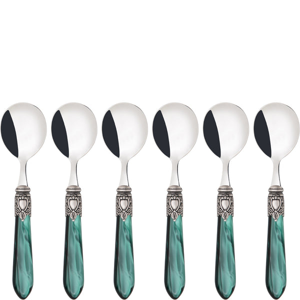 Oxford Antique Soup Spoons Set -  Emerald Green