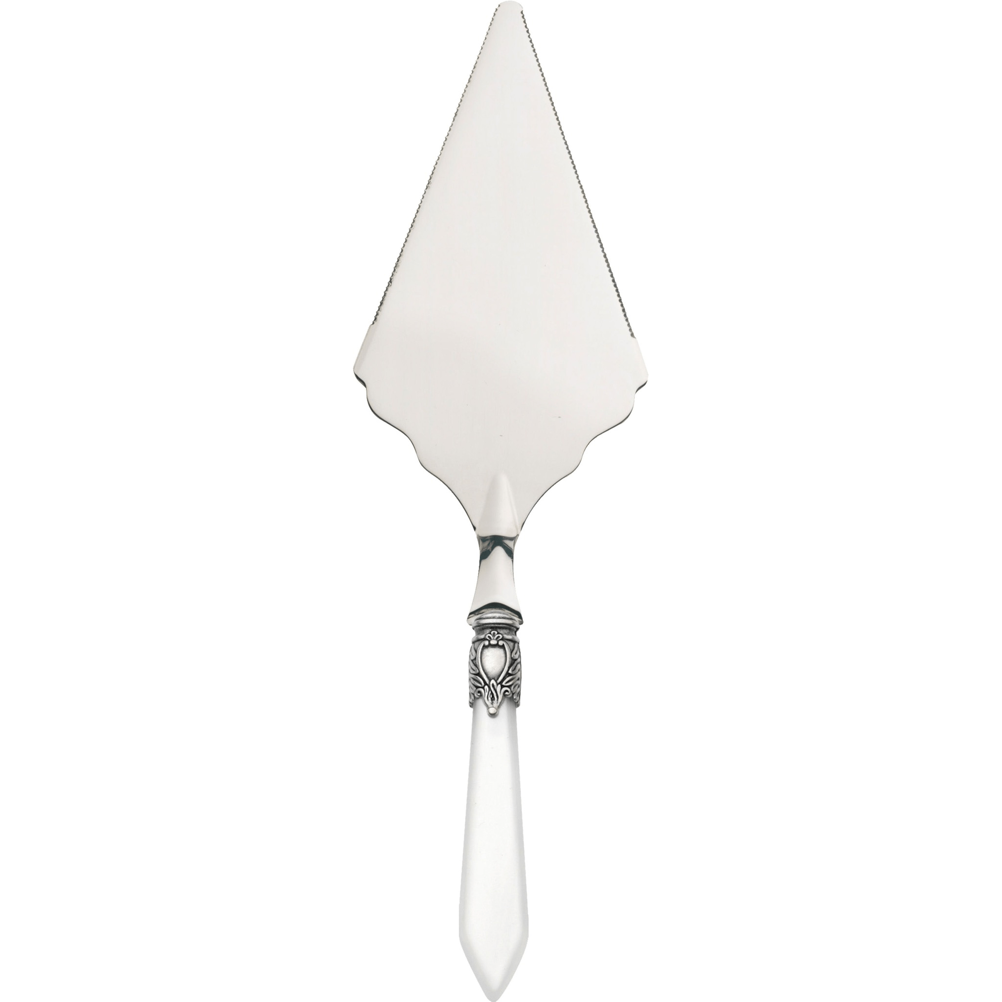 Oxford Large Cake Server Serrated Serrated White-Casa Bugatti USA