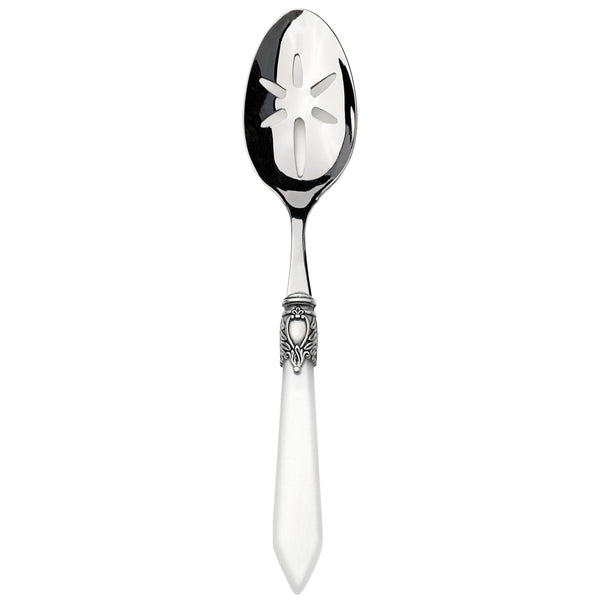 Oxford Antique Slotted Serving Spoon - White
