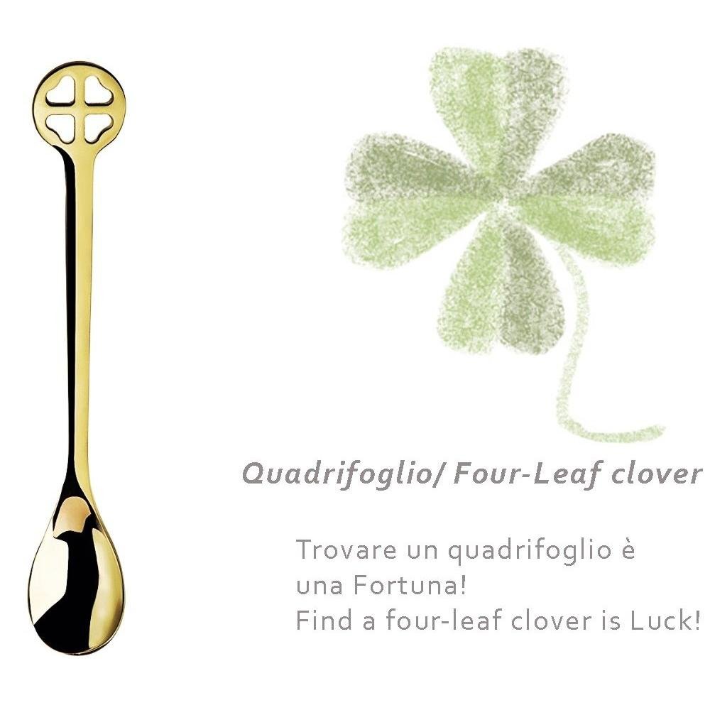 Portafortuna 24 Karat Gold Plated Mocha Spoons-Casa Bugatti USA