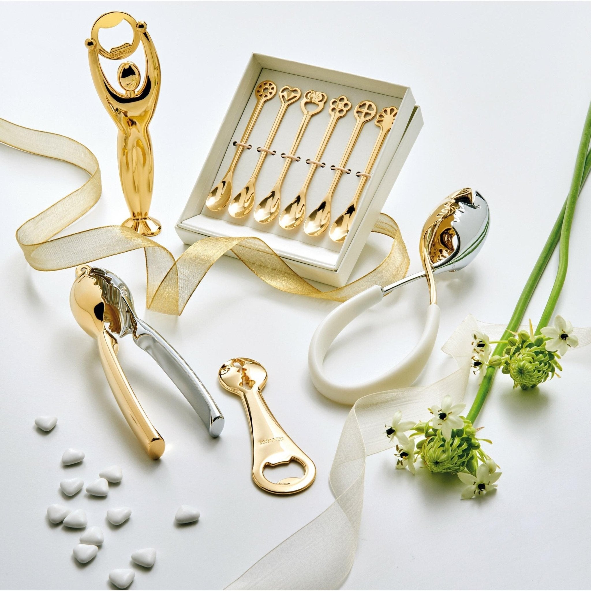 Portafortuna 24 Karat Gold Plated Mocha Spoons-Casa Bugatti USA