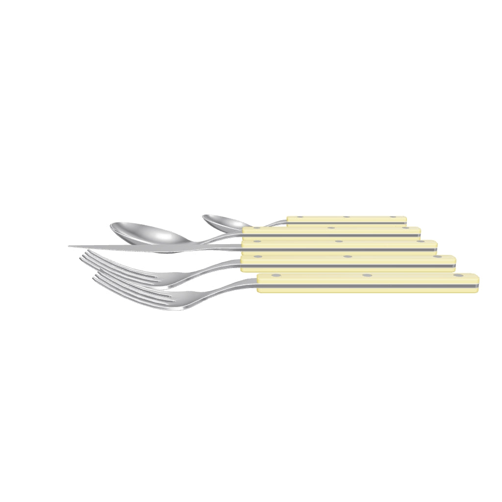 Allegra 5 Piece Place Setting - Bright Yellow, 3D model from the factory drawing