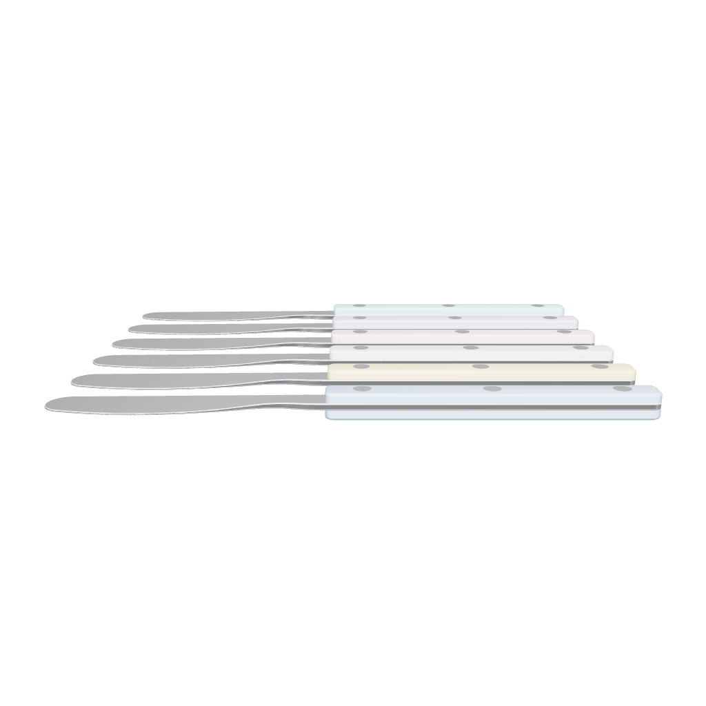 Allegra Butter Knife Set Pastel, 3D model from the factory drawing