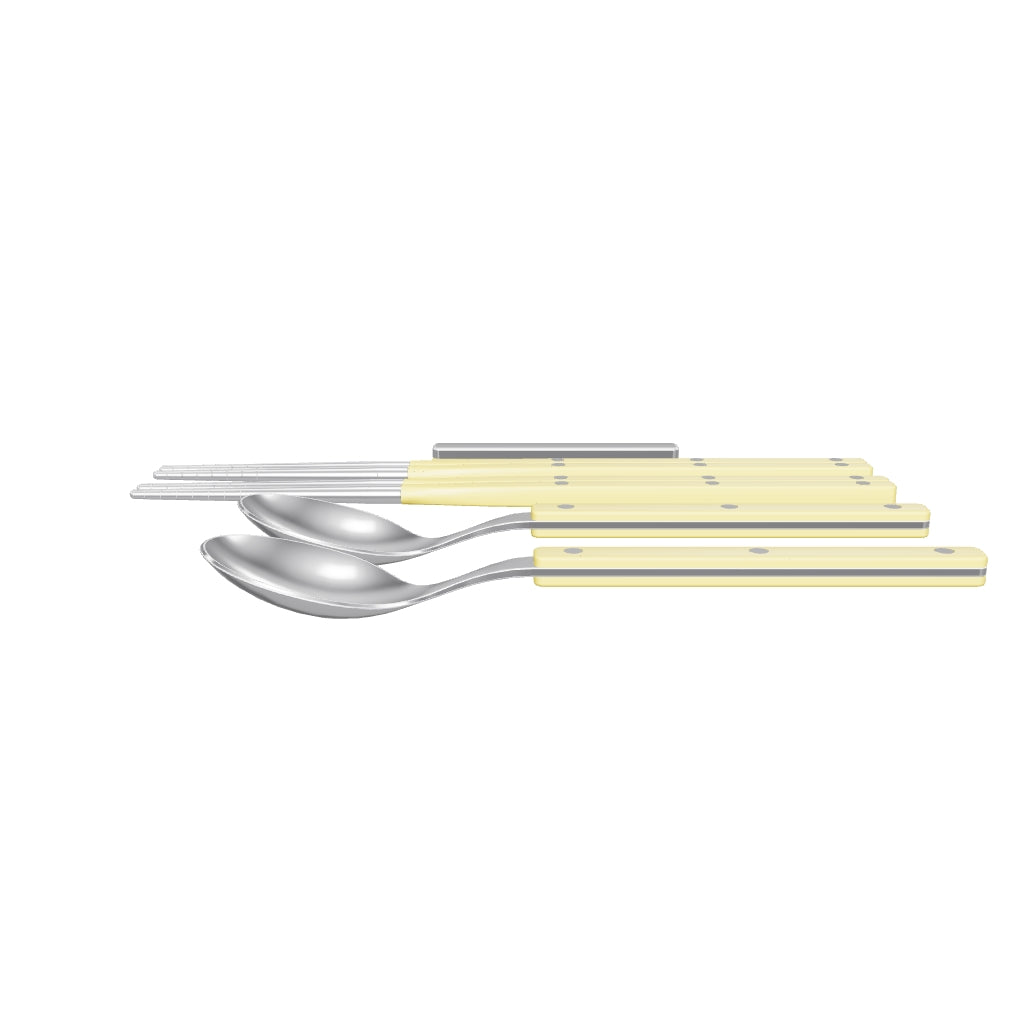 Allegra Chopsticks Set for 2 - Bright Yellow, 3D model from the factory drawing