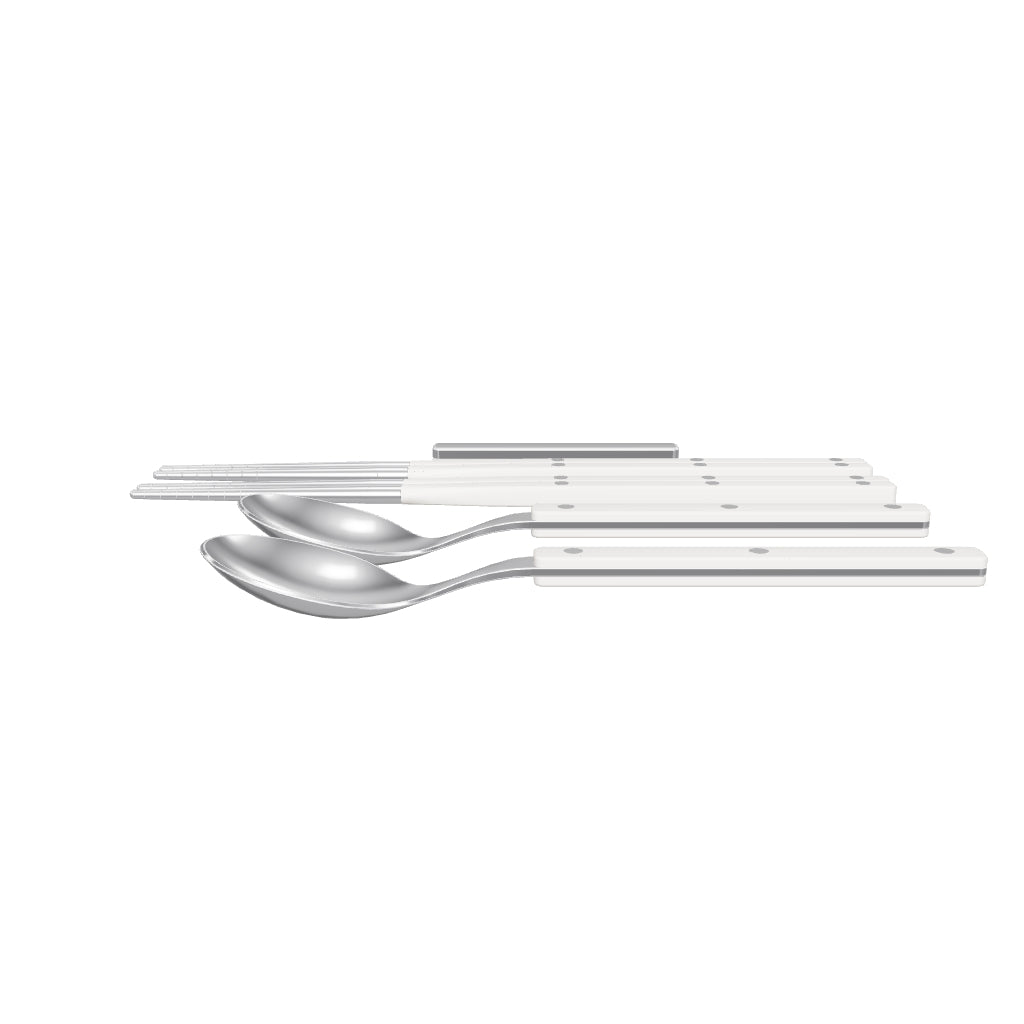 Allegra Chopsticks Set for 2 - Ivory, 3D model from the factory drawing