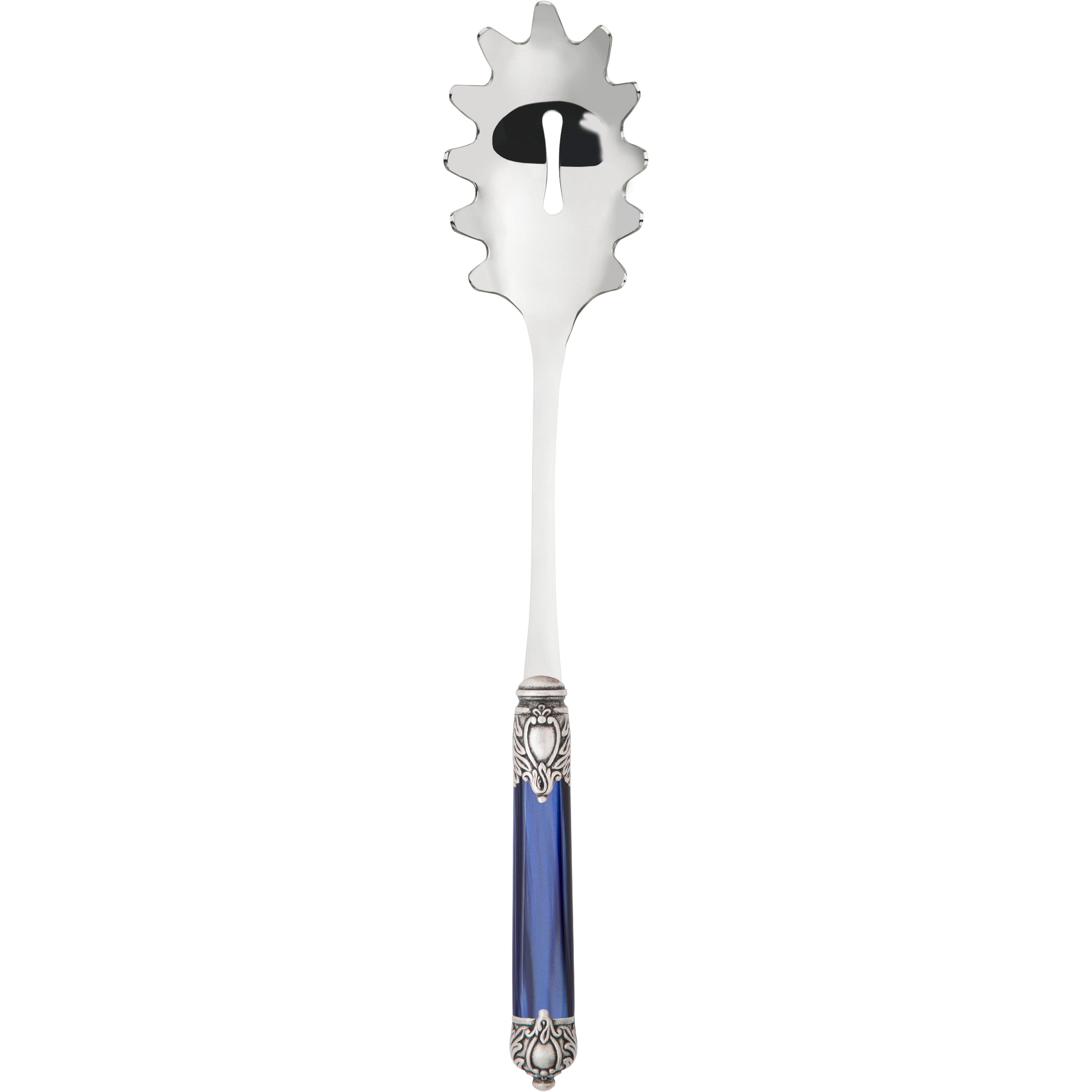 Rinascimento Antique Silver Spaghetti Scoop - Royal Blue-Casa Bugatti USA