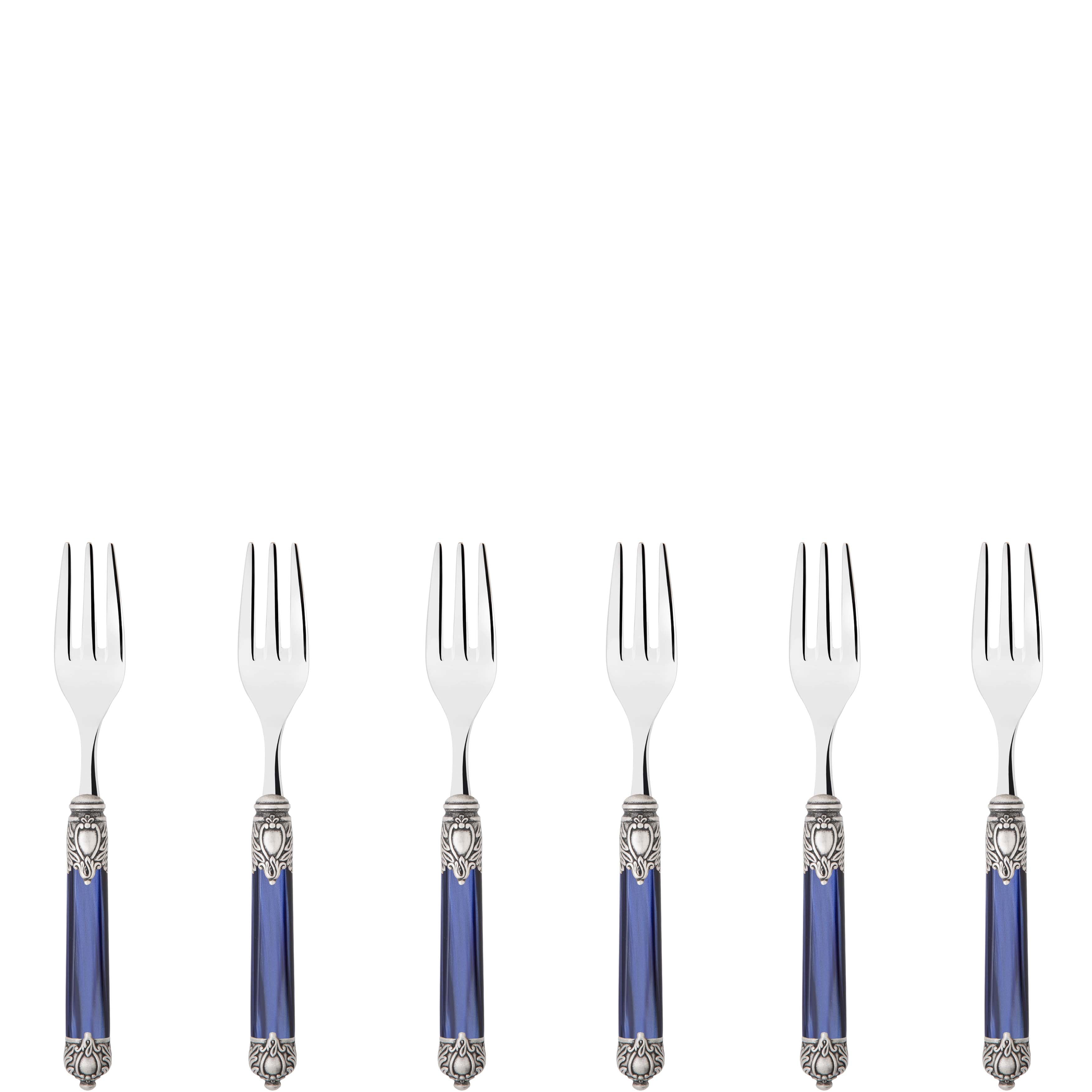 Rinascimento Antique Cocktail / Cake Forks Set in Gift Box - Royal Blue