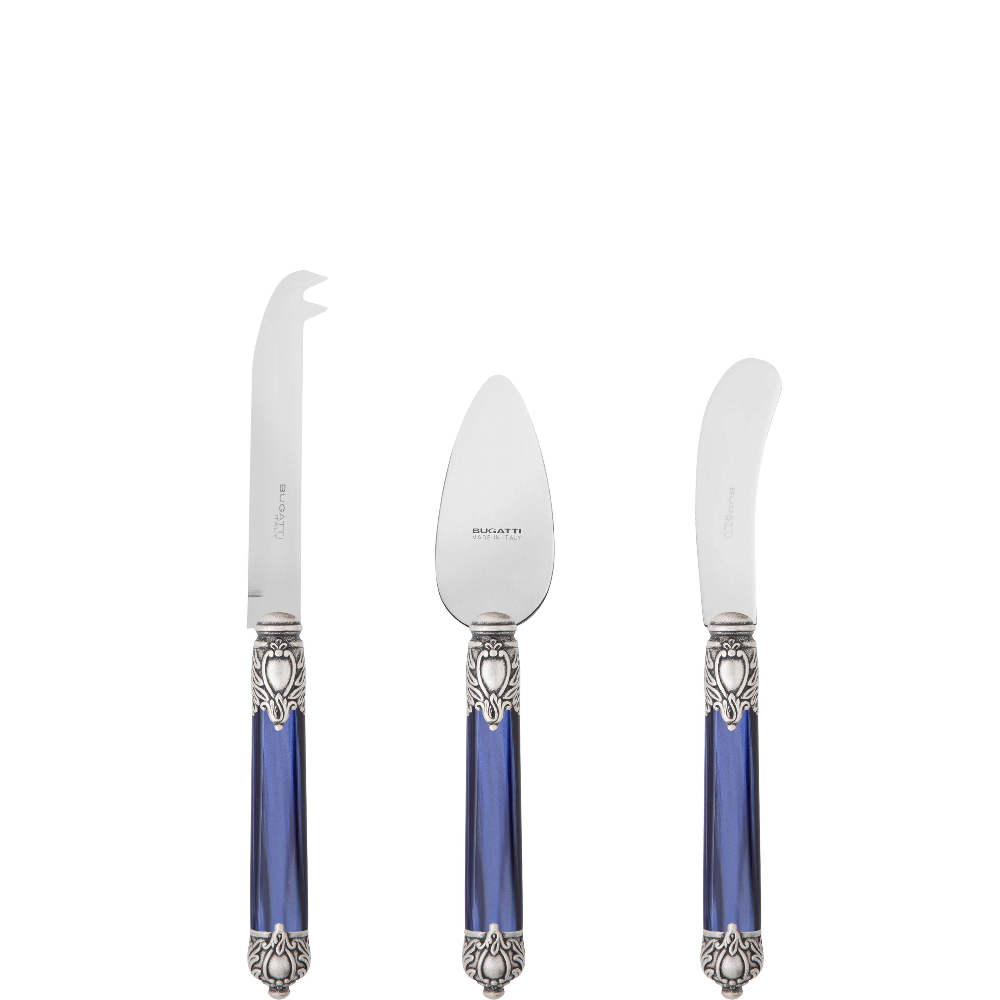 Rinascimento Antique Cheese Knives Set in Gift Box - Royal Blue