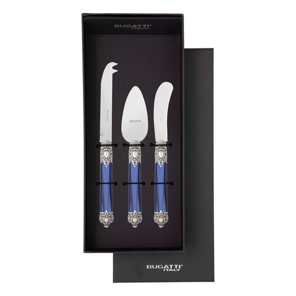 Rinascimento Antique Cheese Knives Set in Gift Box - Royal Blue