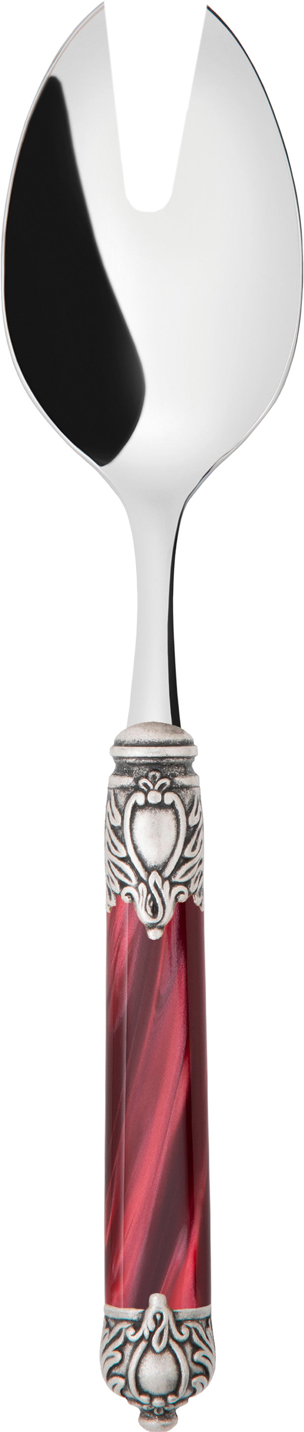 Rinascimento Antique Silver Salad Serving Fork, Burgundy — Casa Bugatti