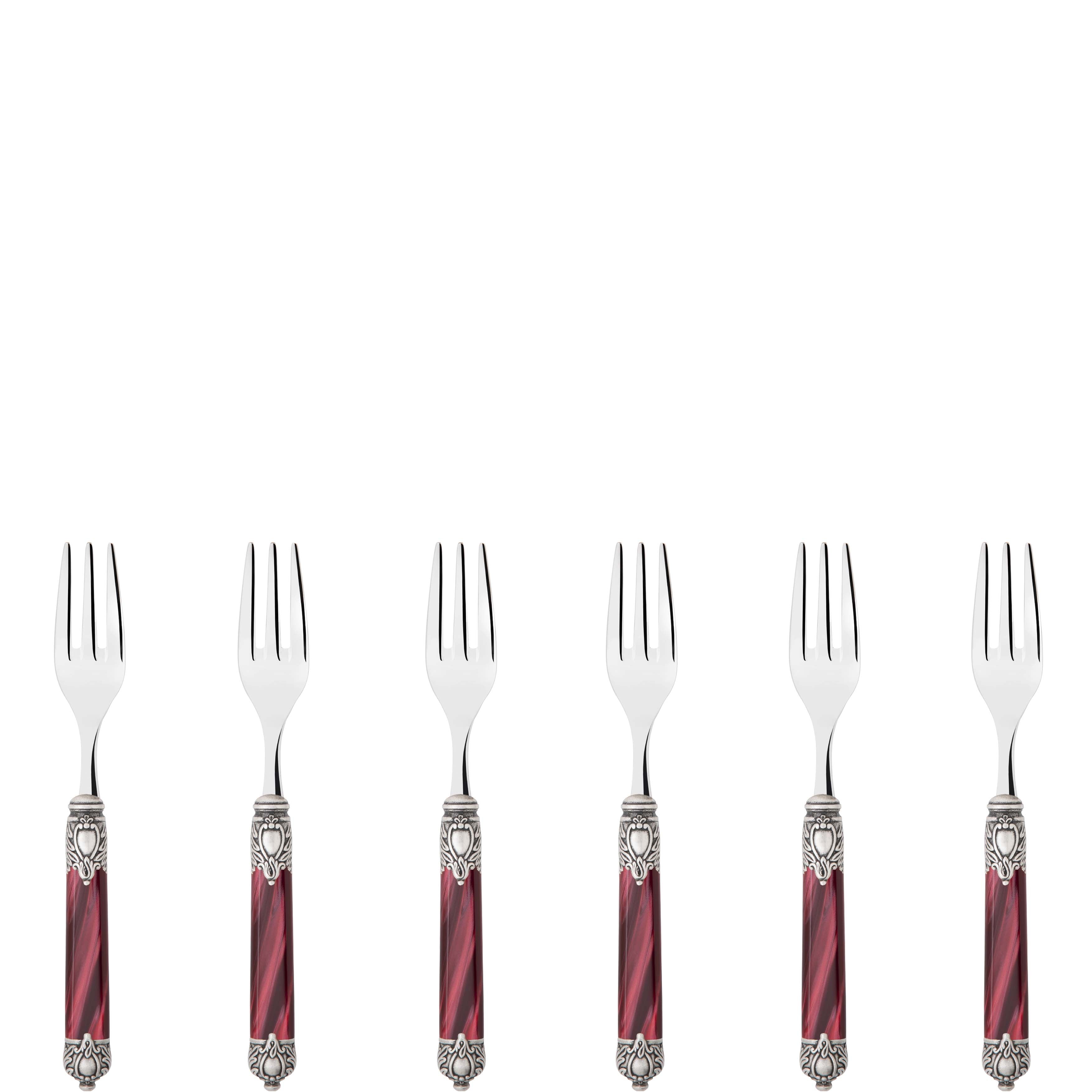 Rinascimento Antique Silver Butter Knife Set, Burgundy — Casa Bugatti