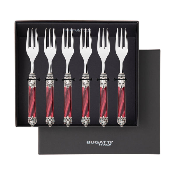 Rinascimento Antique Silver Butter Knife Set, Burgundy — Casa Bugatti