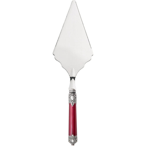 Rinascimento Antique Silver Big Cake Server Serrated - Burgundy-Casa Bugatti USA