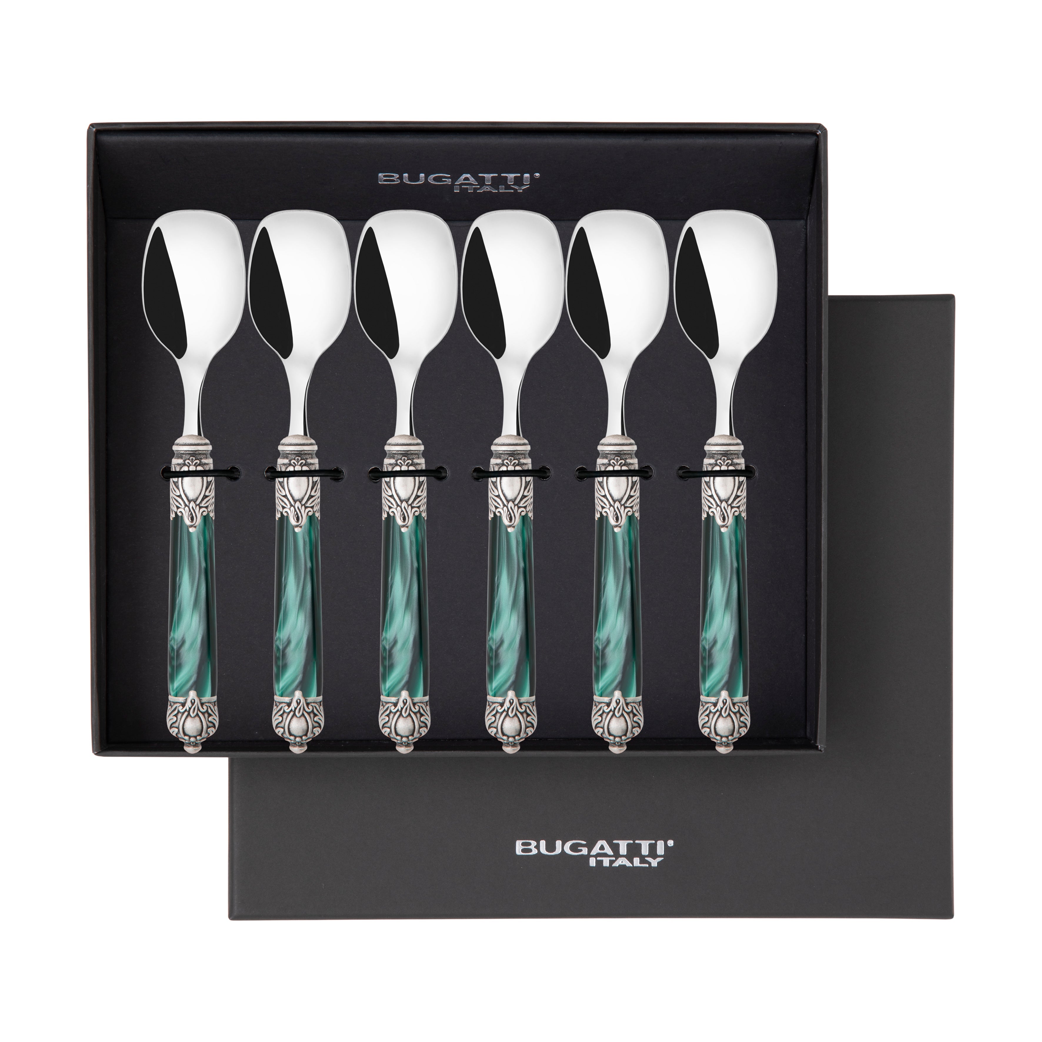 Rinascimento Antique Ice Cream Spoon Set - Emerald Green