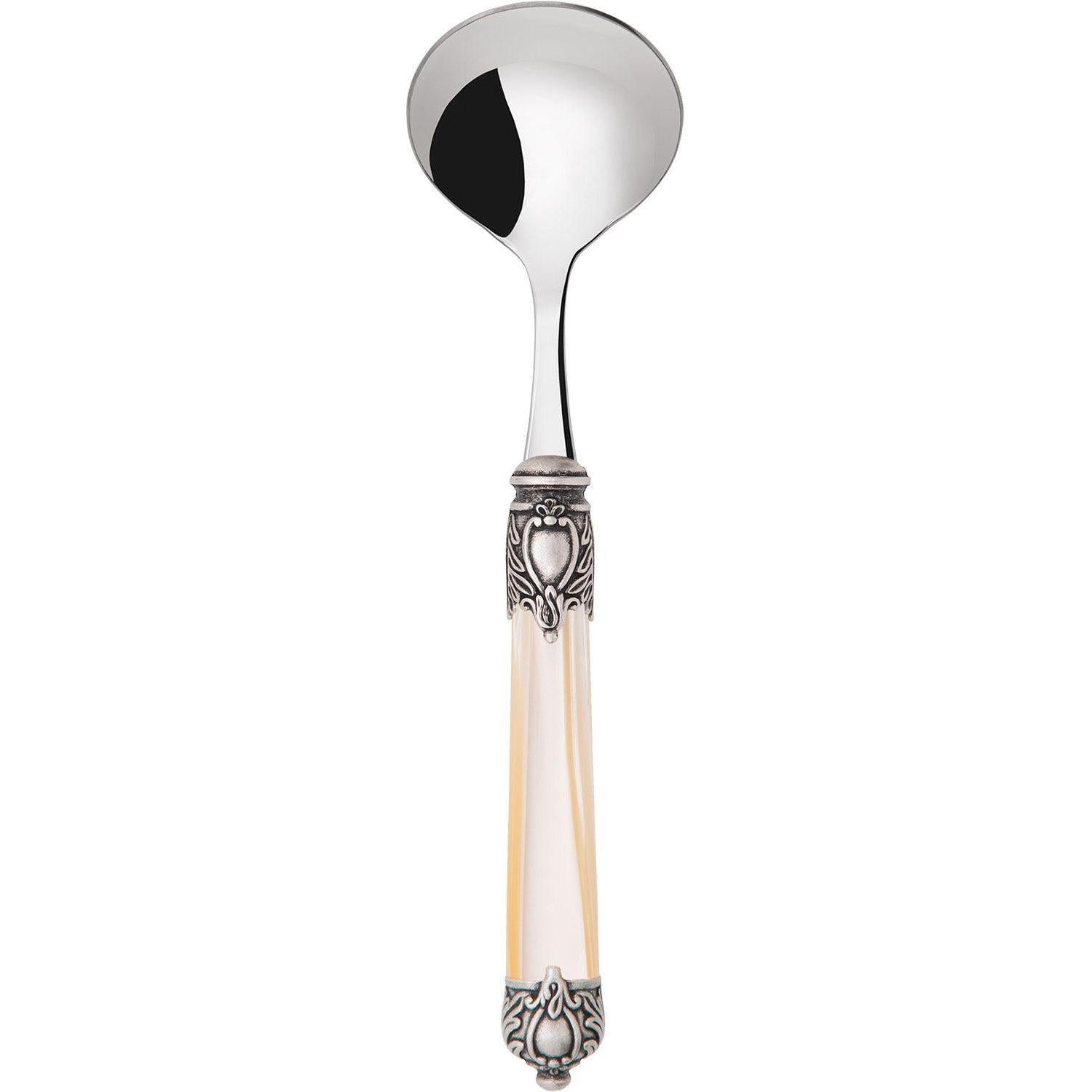 Rinascimento Antique Silver Sauce Ladle - Ivory-Casa Bugatti USA