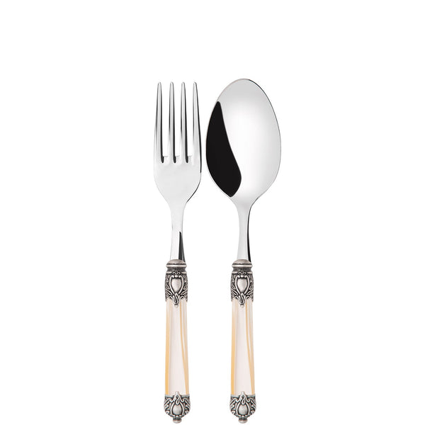 Rinascimento Antique Silver 2 Piece Serving Set in Gift Box - Ivory-Casa Bugatti USA