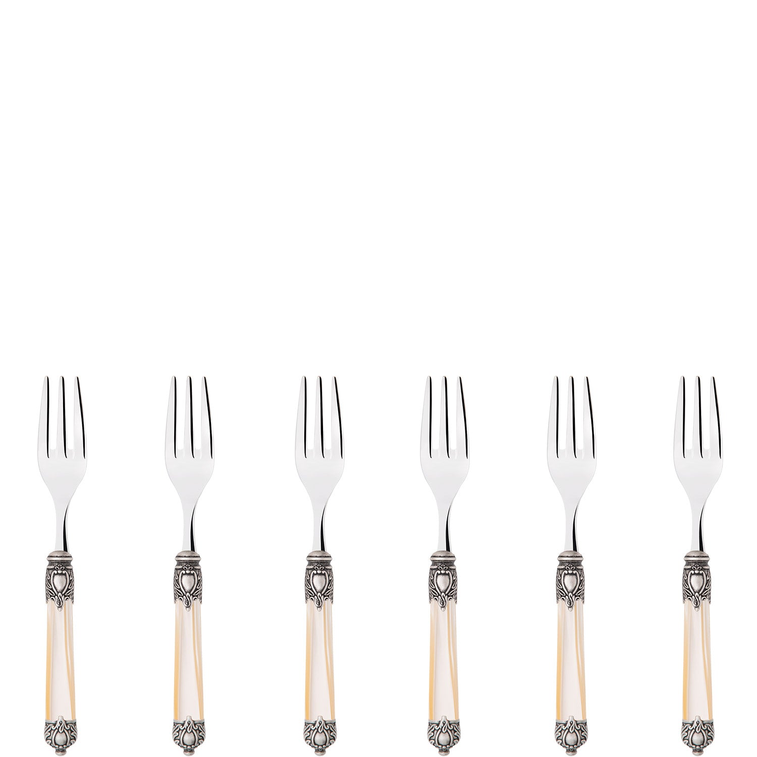 Rinascimento Antique Cocktail / Cake Forks Set in Gift Box - Ivory