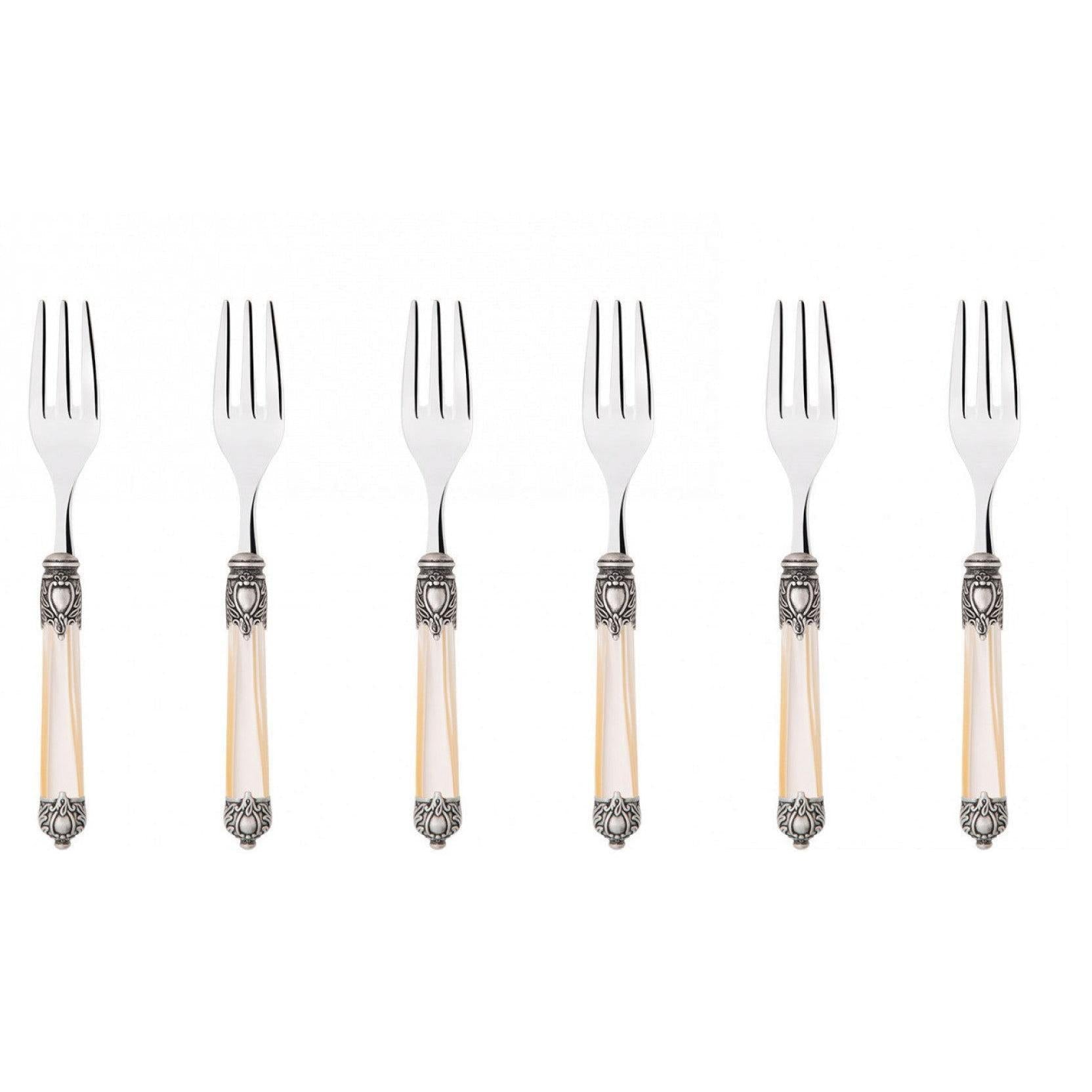 Rinascimento Antique Cocktail / Cake Forks Set in Gift Box - Ivory