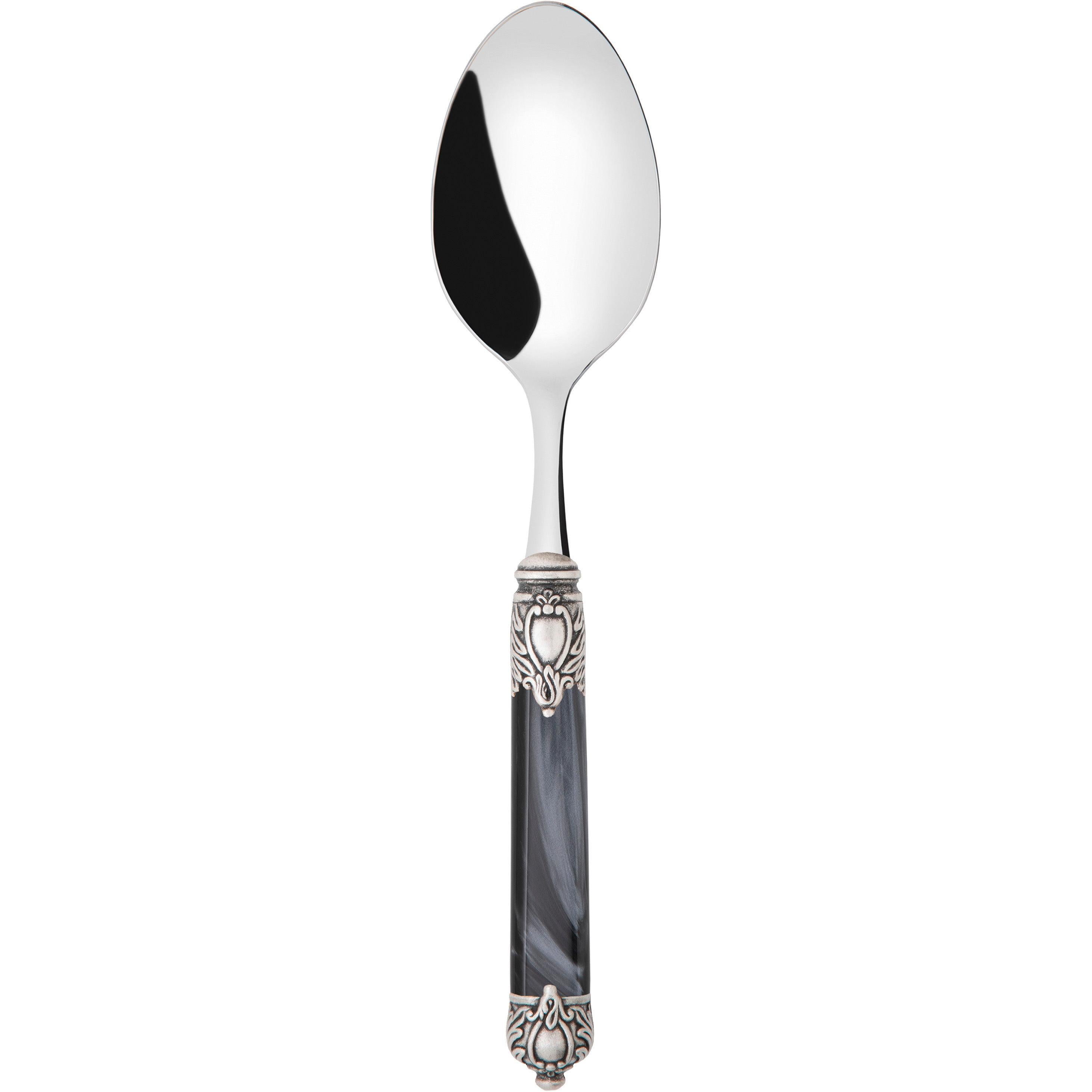 Rinascimento Antique Silver Serving Spoon - Charcoal-Casa Bugatti USA