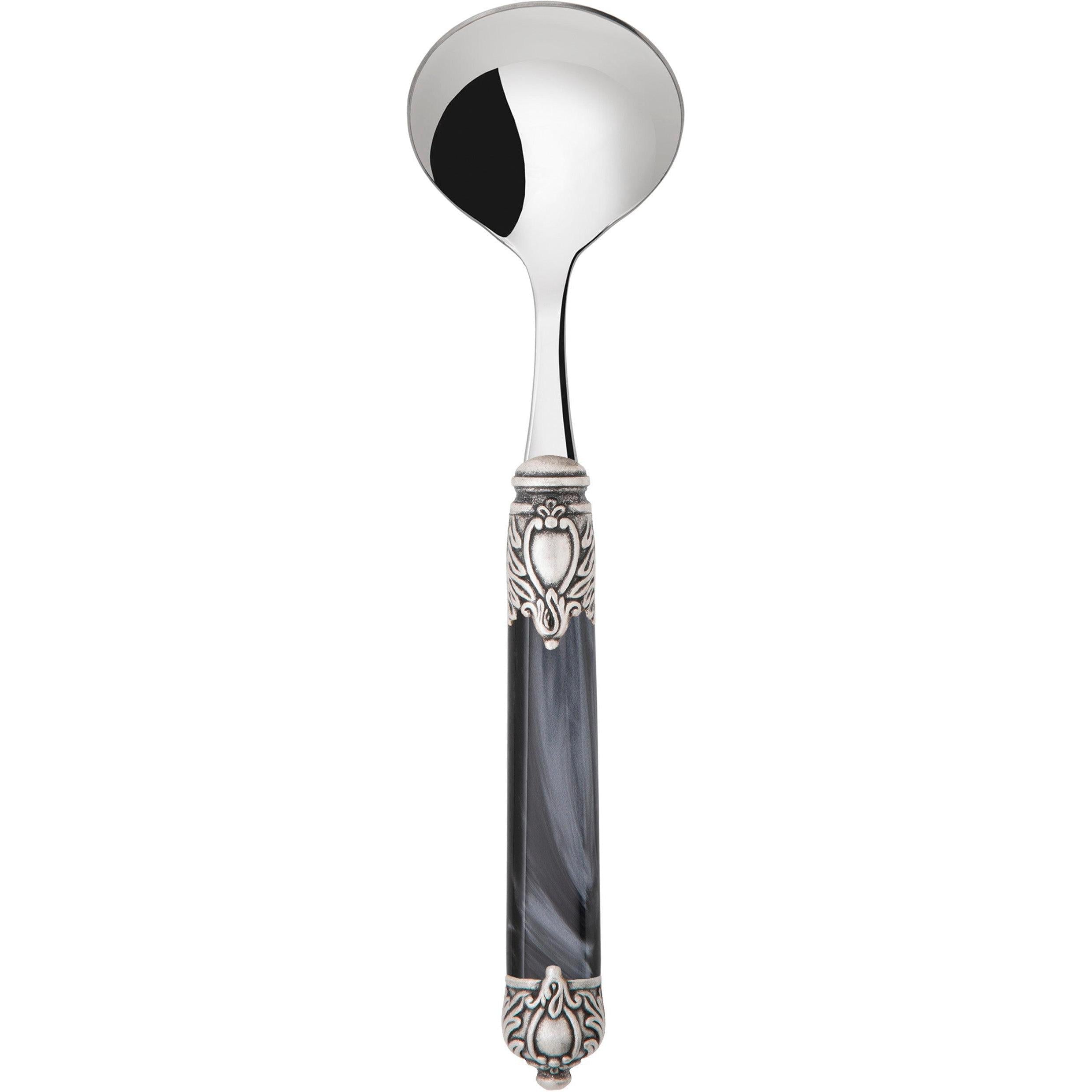 Rinascimento Antique Silver Sauce Ladle - Charcoal-Casa Bugatti USA