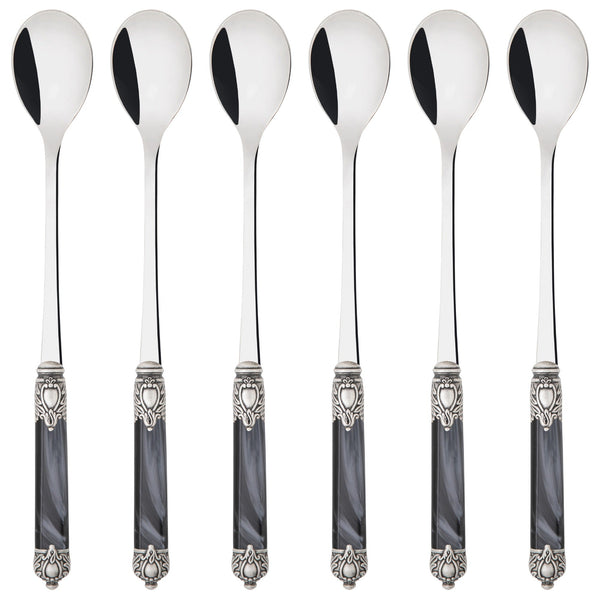 Rinascimento Antique Silver Ice Tea Spoon Set, Charcoal — Casa Bugatti