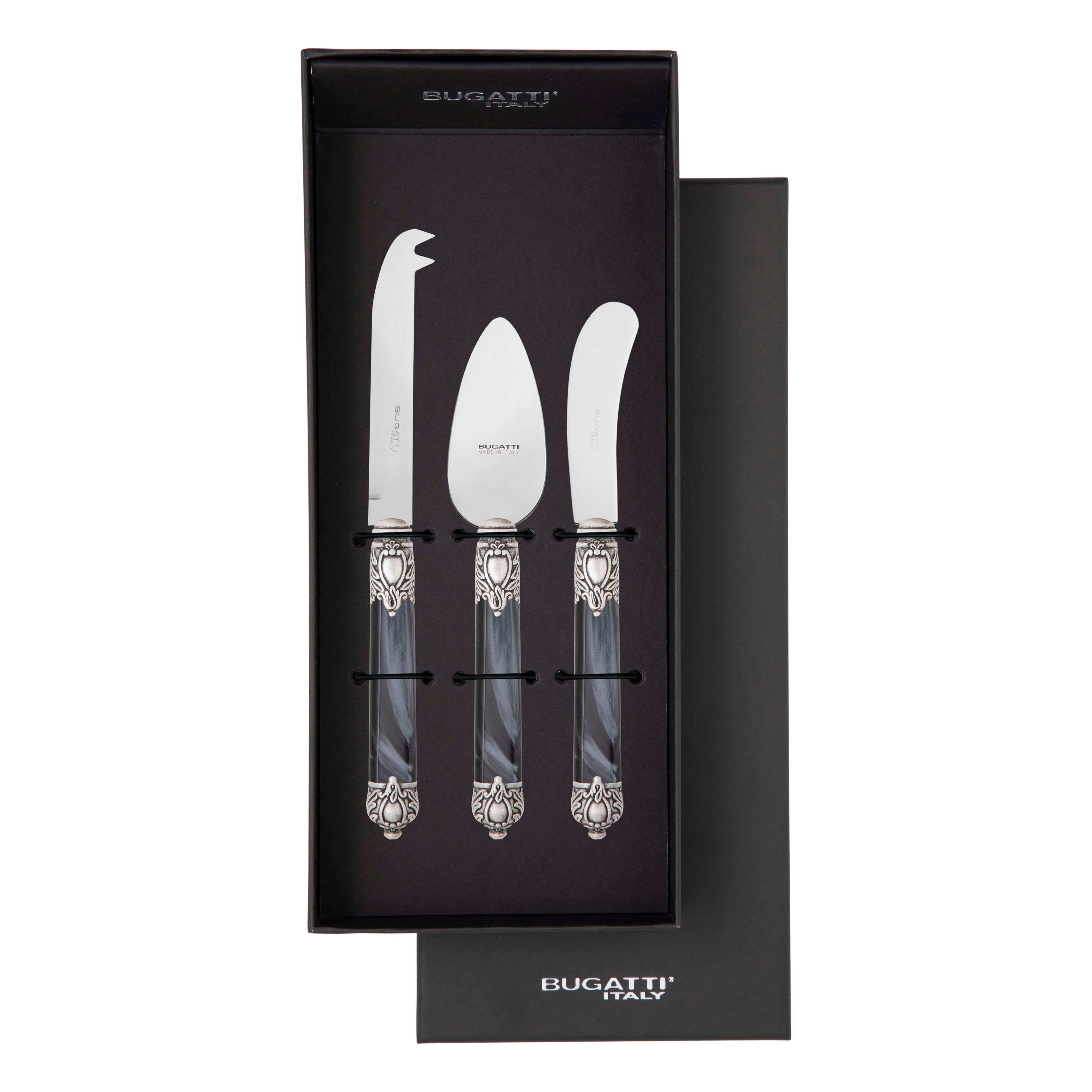Rinascimento Antique Cheese Knives Set in Gift Box - Charcoal