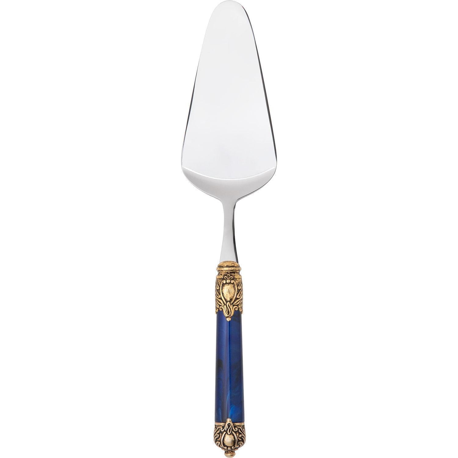 Rinascimento Gold ring Cake Server - Royal Blue