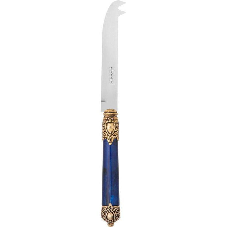 Rinascimento Antique Gold Cheese Knife 23 cm (9.05 Inch) - Royal Blue-Casa Bugatti USA