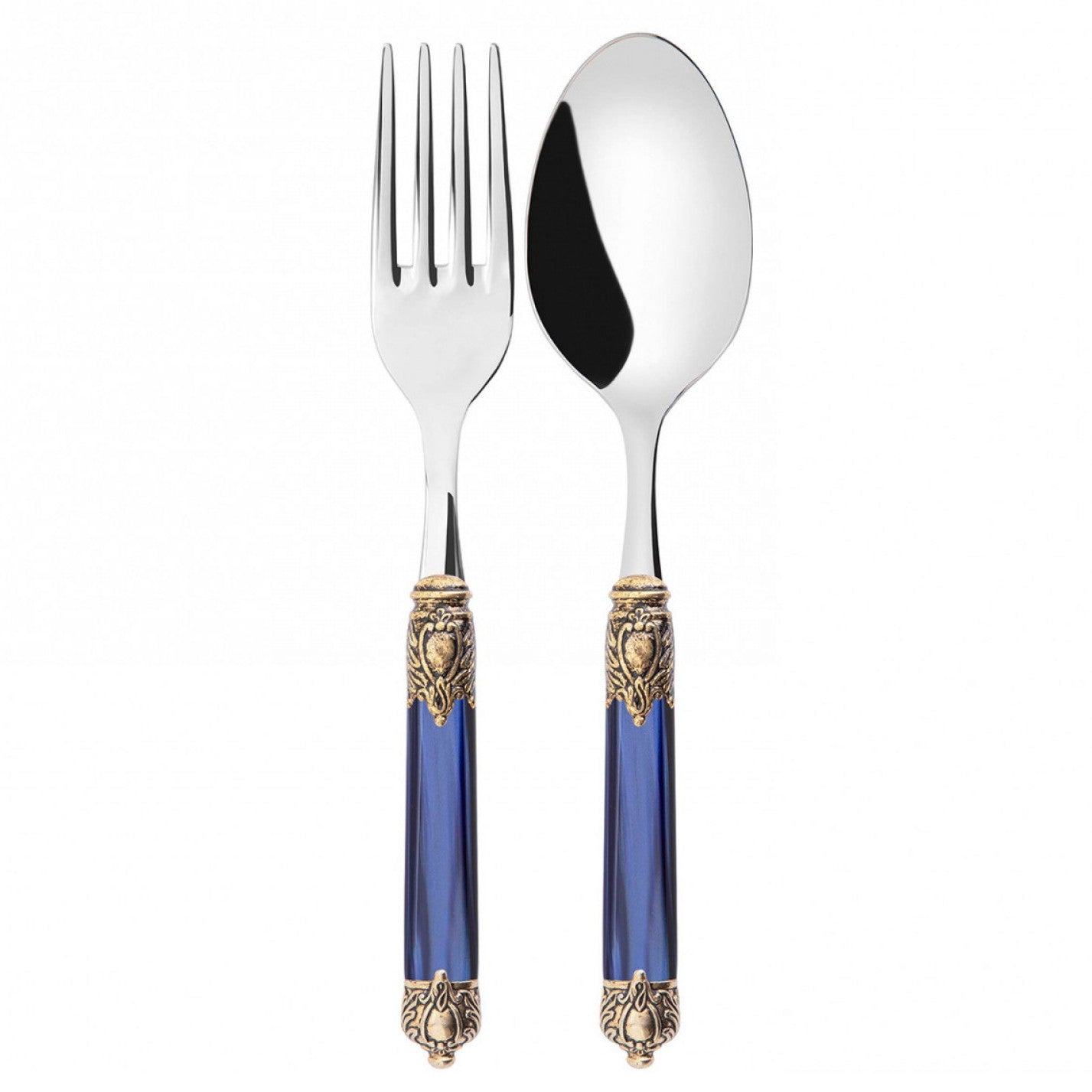 Rinascimento Antique Gold 2 Piece Serving Set in Gift Box - Royal Blue-Casa Bugatti USA