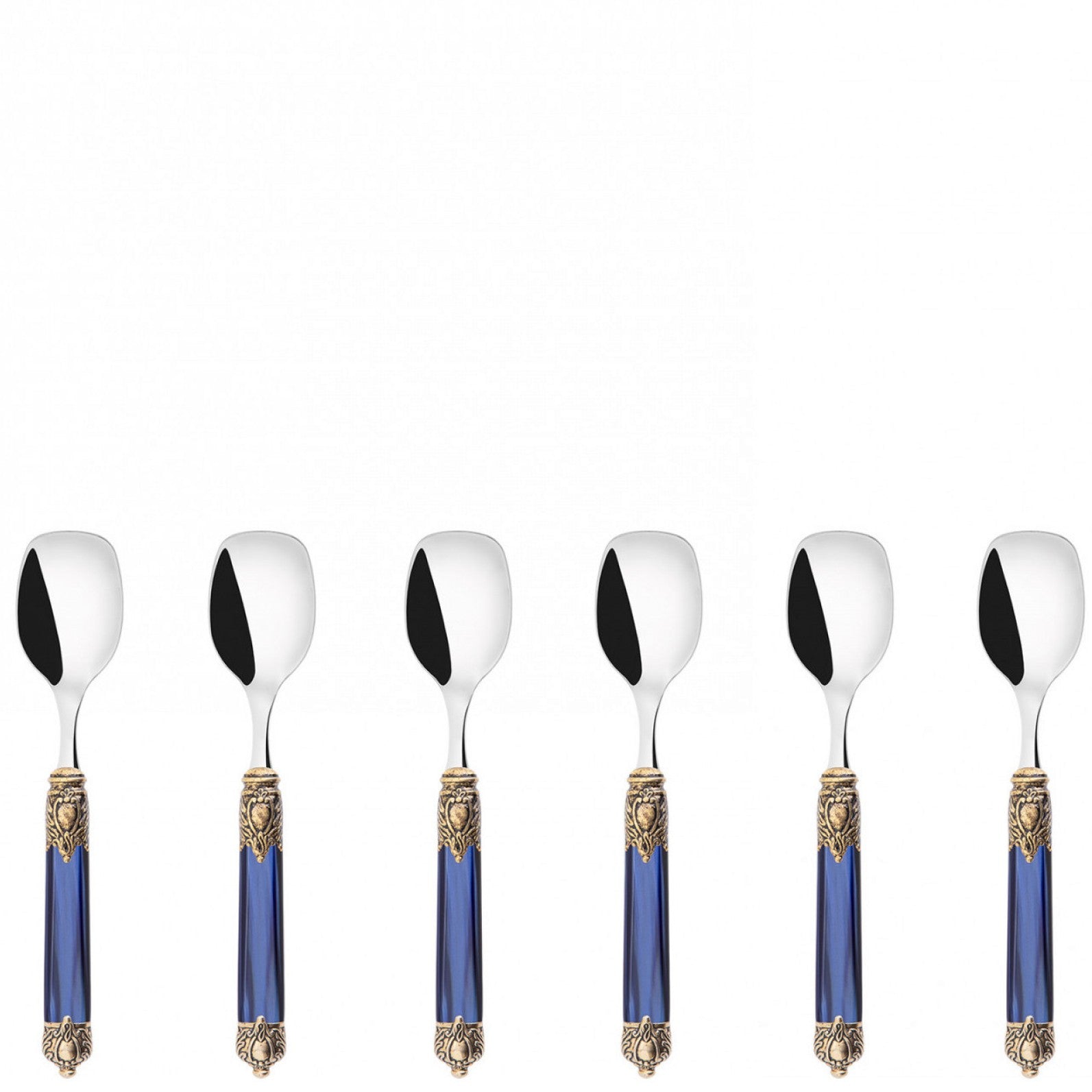 Rinascimento Gold ring Ice Cream Spoon Set - Royal Blue