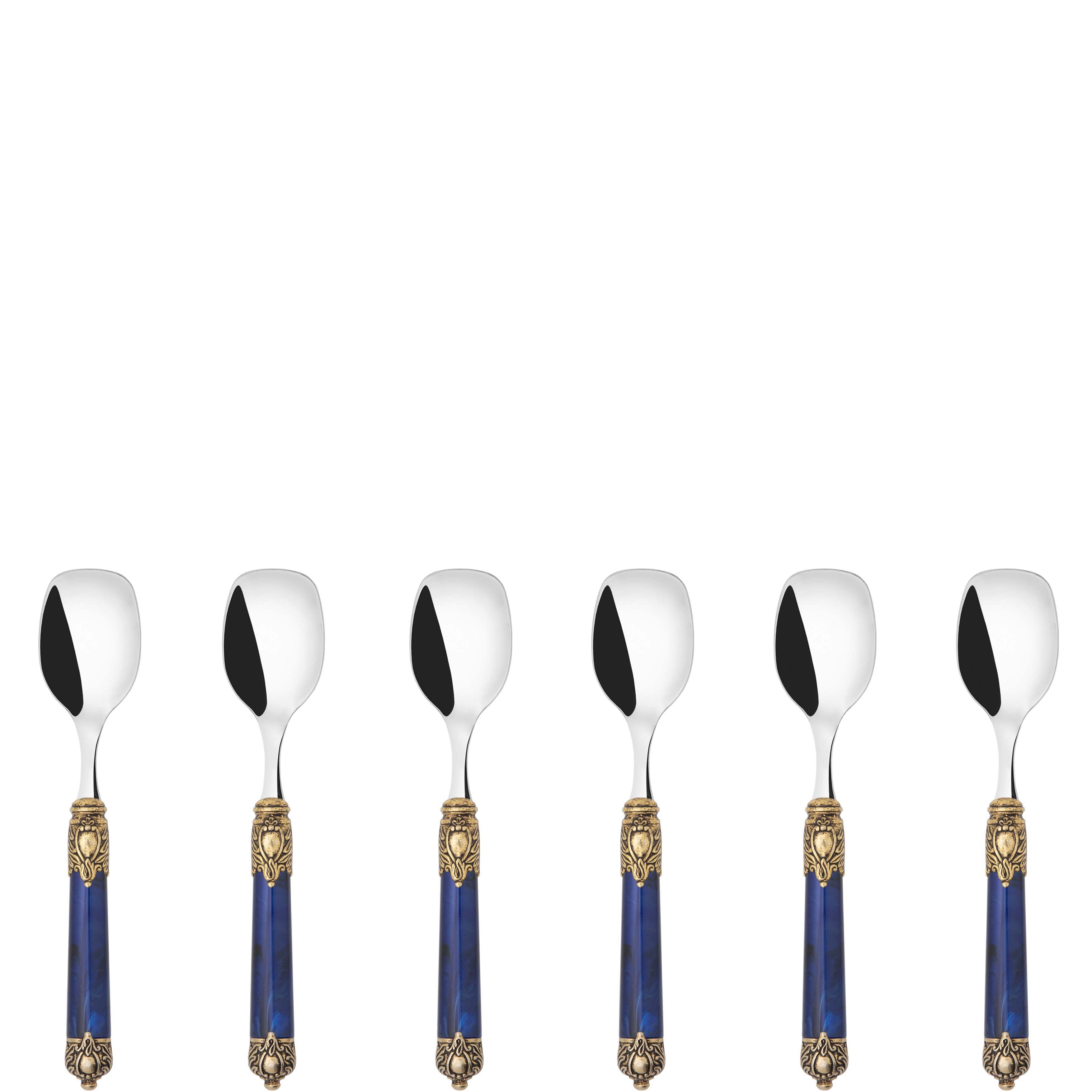 Rinascimento Gold ring Ice Cream Spoon Set - Royal Blue
