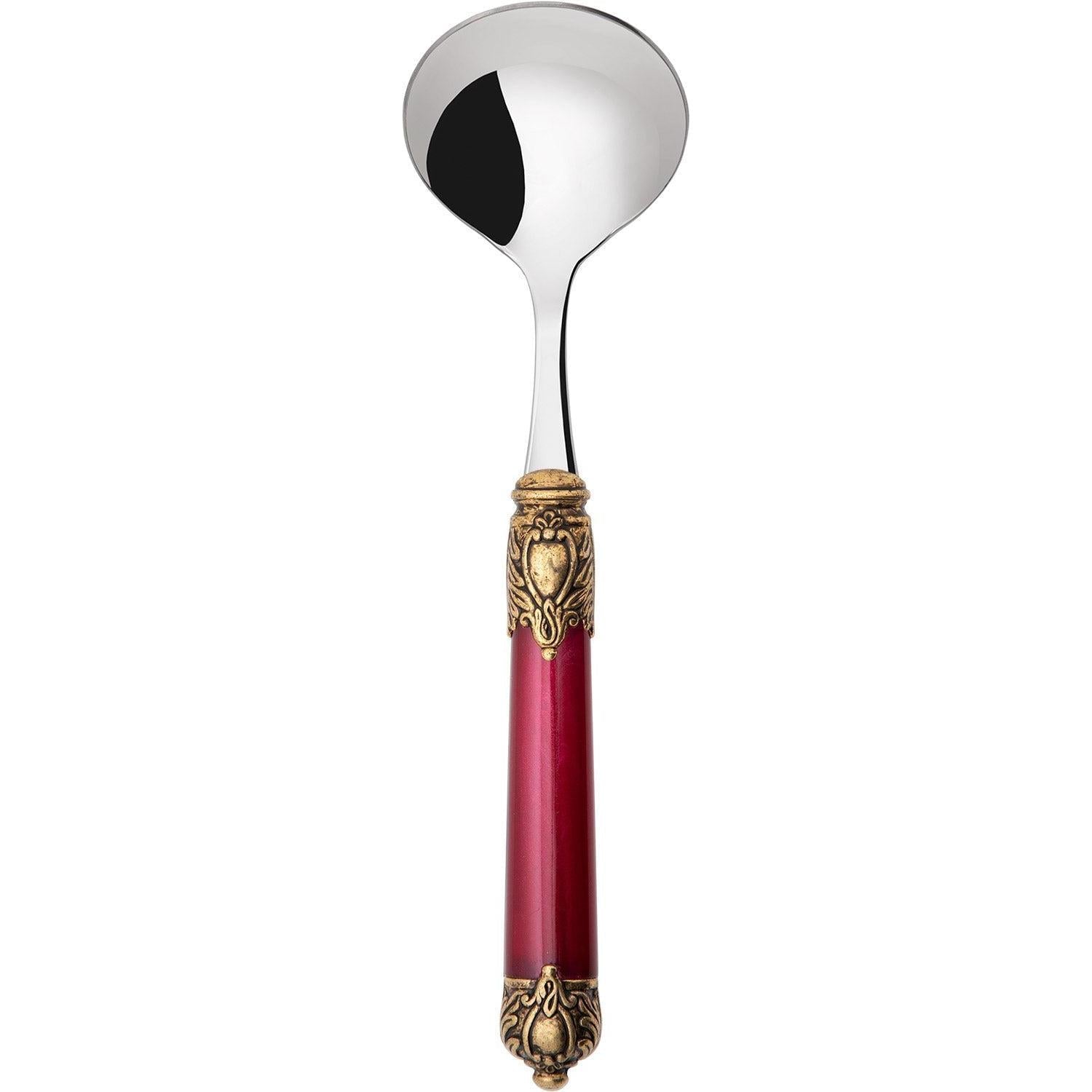 Rinascimento Gold ring Sauce Ladle - Burgundy